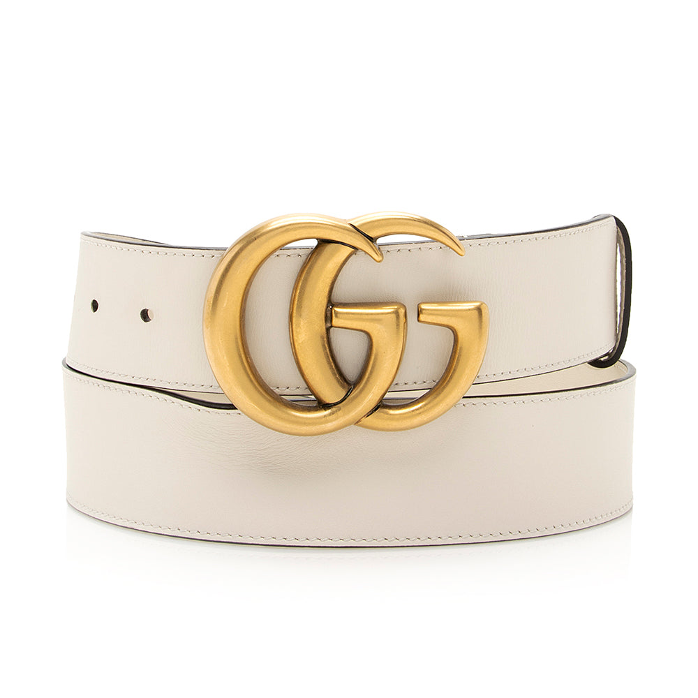 Gucci GG Marmont Belt - Size Leather White Accessory 95 Shf