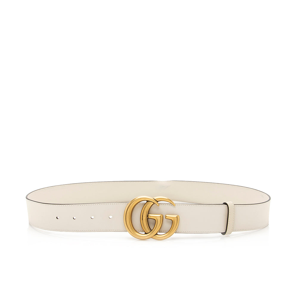 Gucci GG Marmont Belt - Size Leather White Accessory 95 Shf