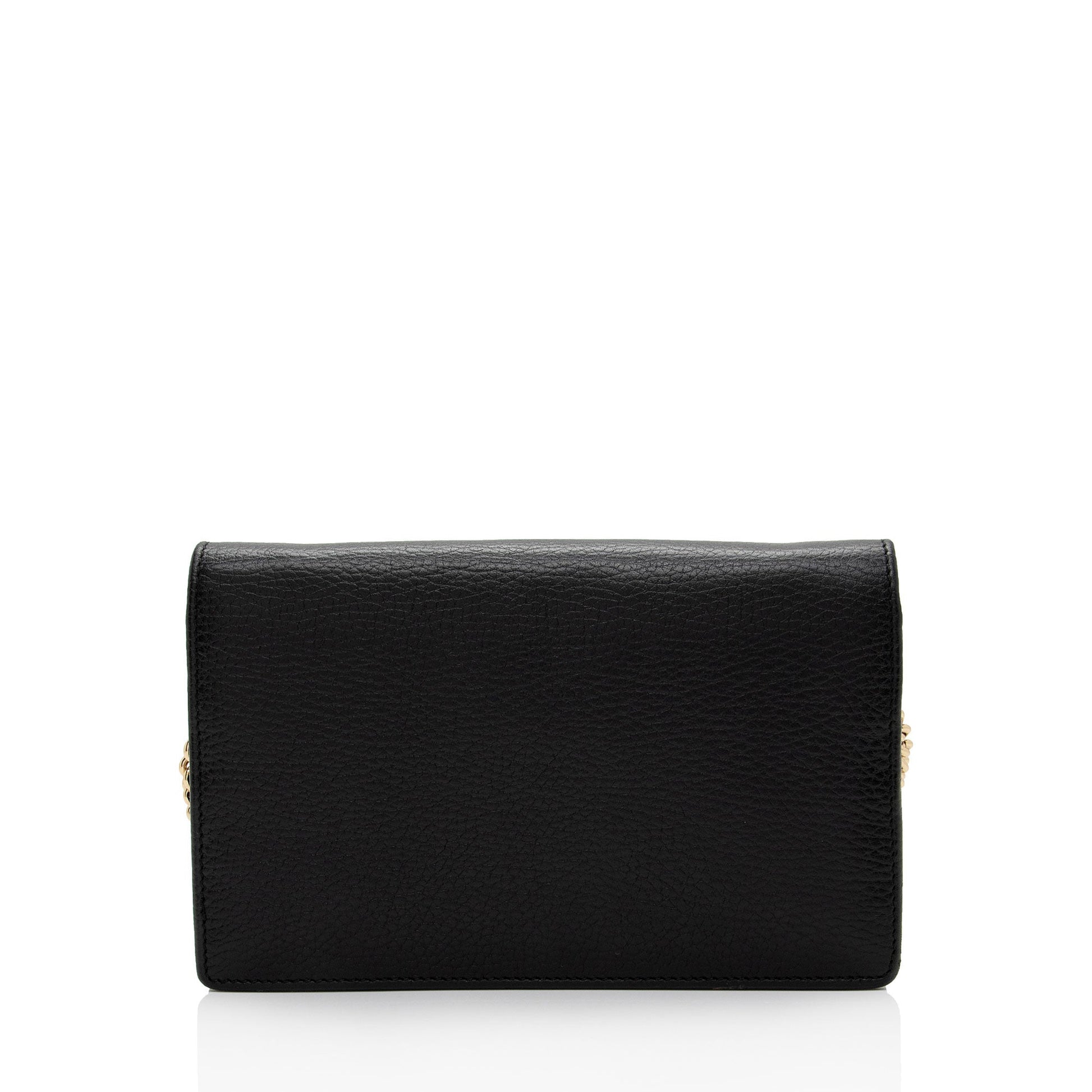 Gucci GG Marmont SHF-x0poGV Leather Black Mini Chain Crossbody Bag