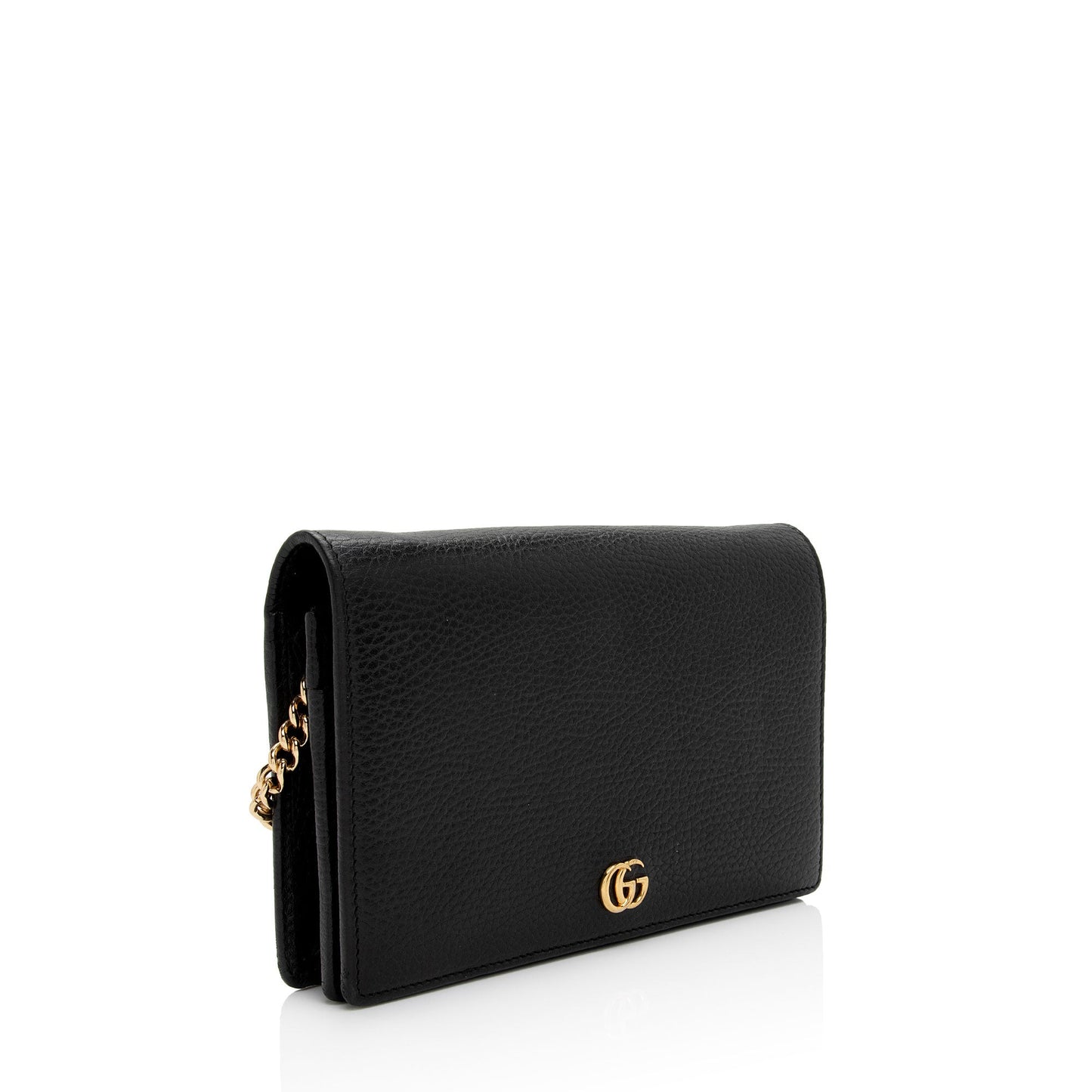 Gucci GG Marmont SHF-x0poGV Leather Black Mini Chain Crossbody Bag