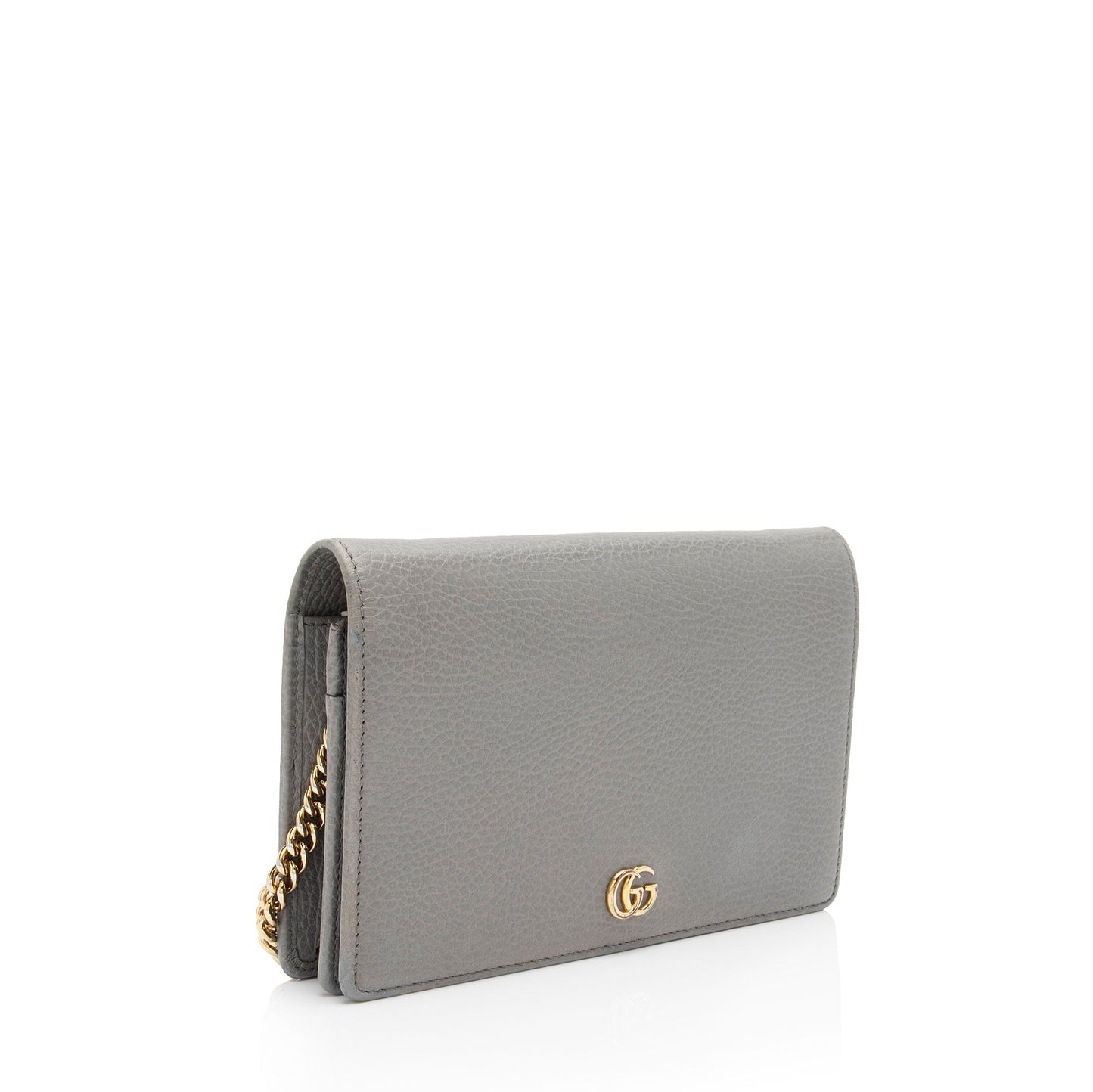 Gucci GG Marmont SHF-xtqH5g Leather Grey Mini Chain Crossbody Bag