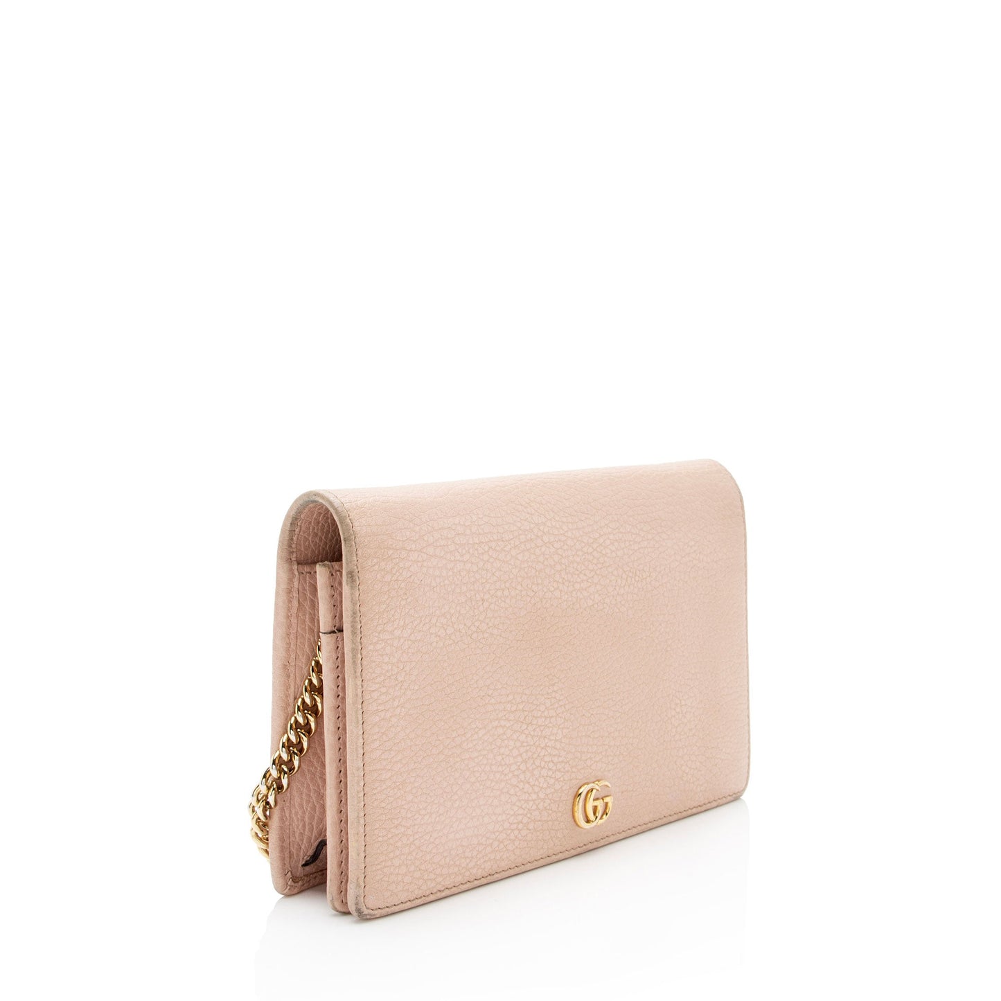Gucci GG Marmont SHF-bvCAjP Leather Pink Mini Chain Crossbody Bag