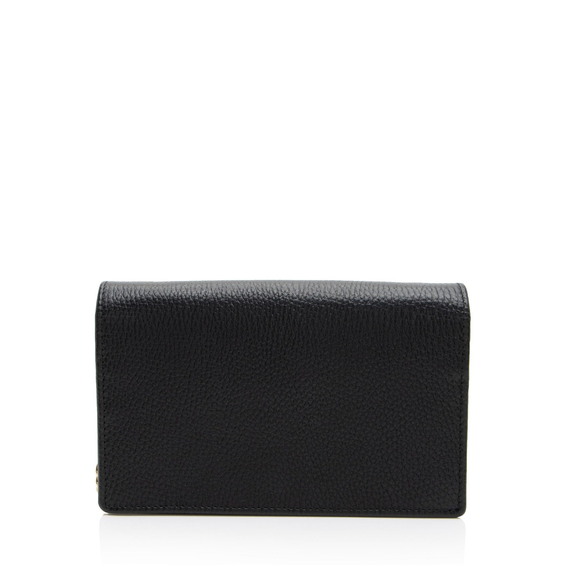 Gucci GG Marmont SHF-srjOwr Leather Black Mini Chain Crossbody Bag