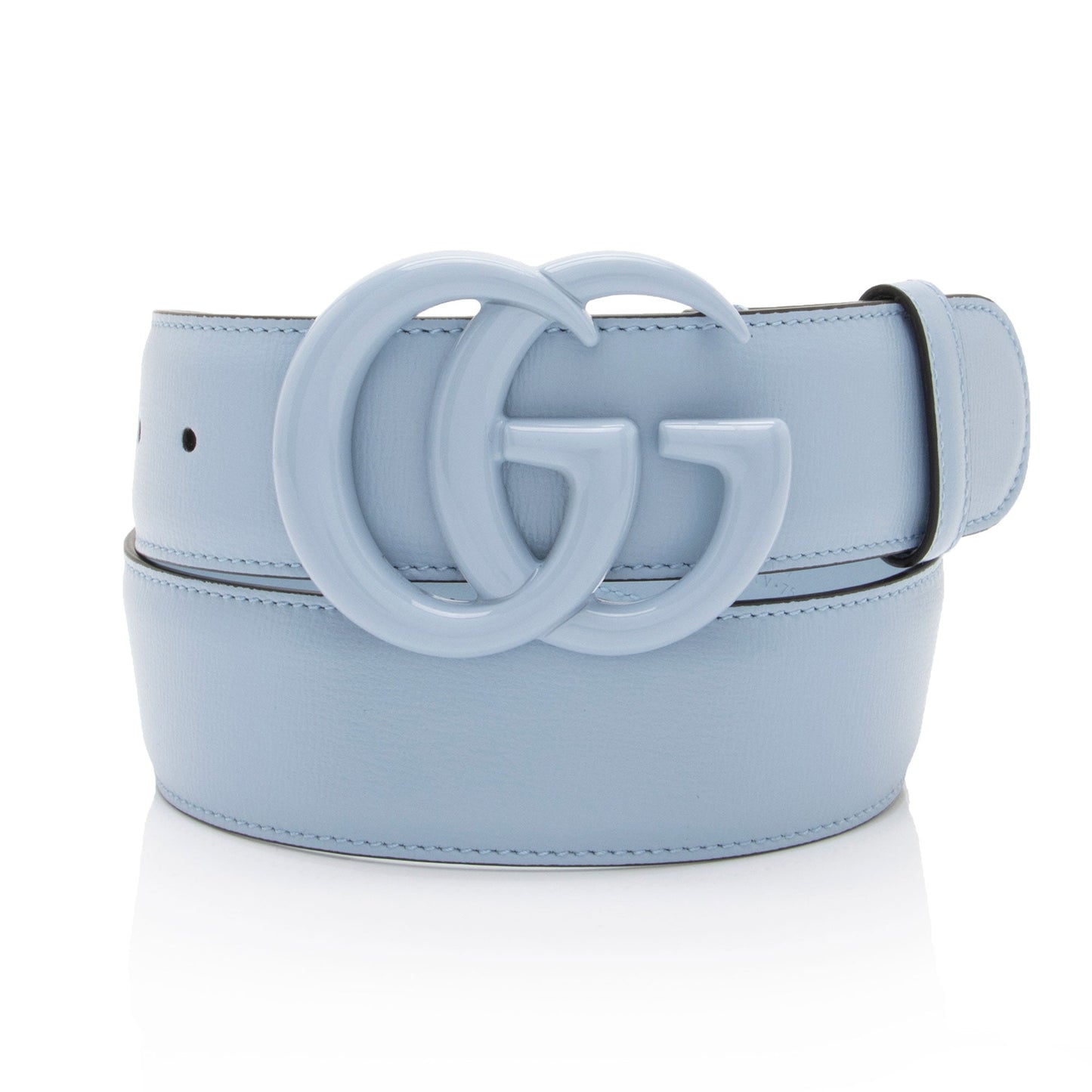 Gucci GG Marmont Monochrome Belt - Leather Blue Accessory