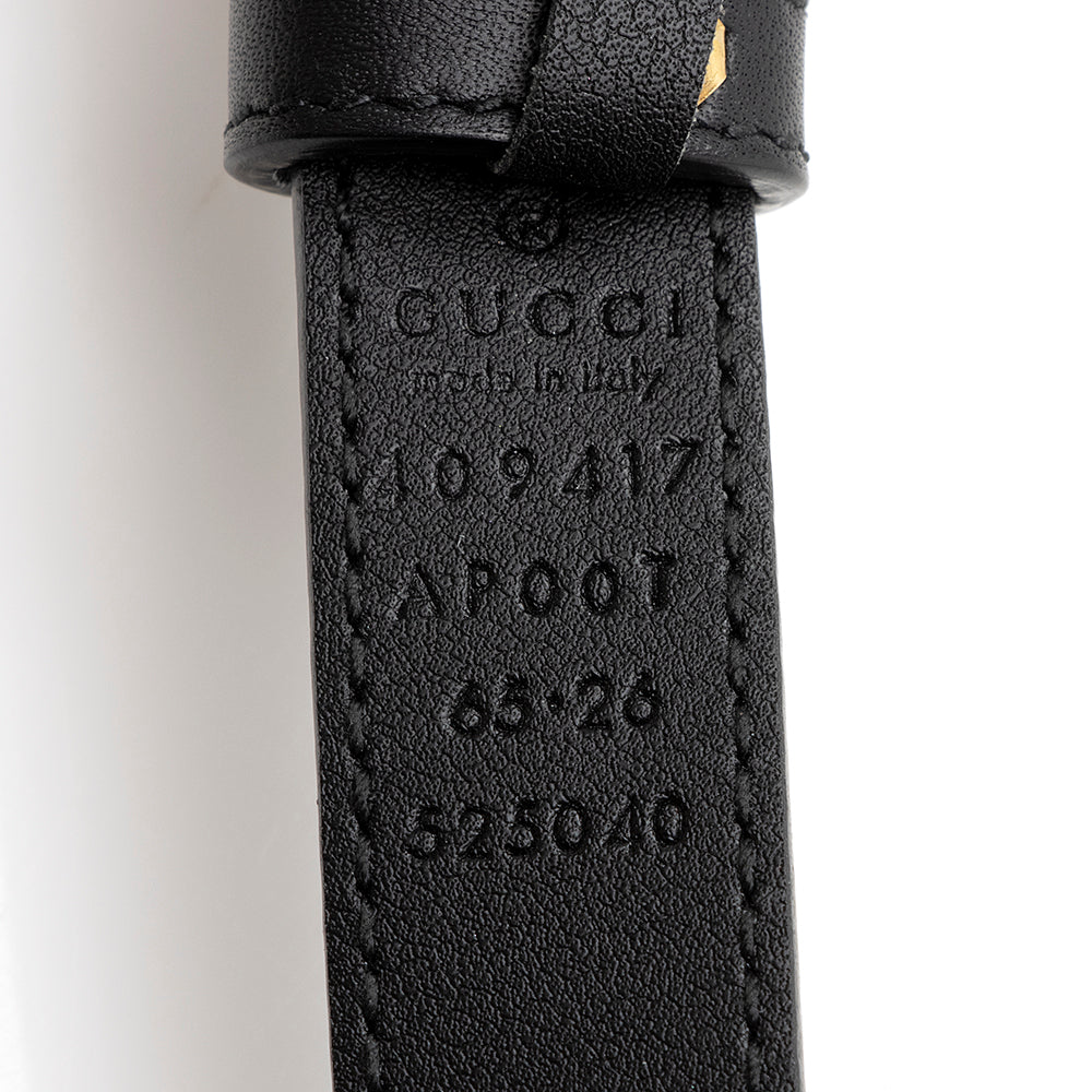 Gucci GG Marmont Slim Belt - Leather Black Accessory 65 Shf