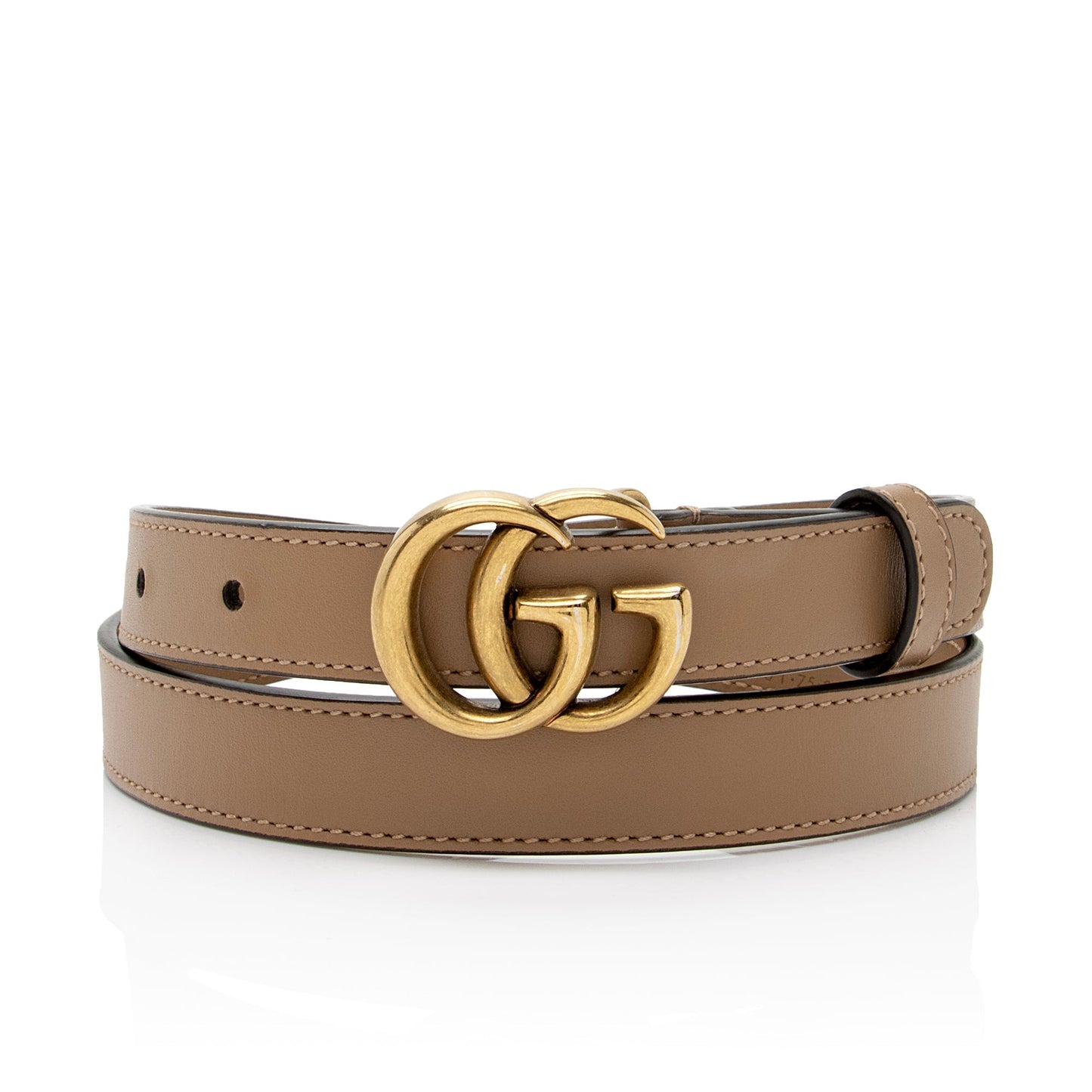 Gucci GG Marmont Slim Belt - Leather Beige Accessory Shf Plwvbe