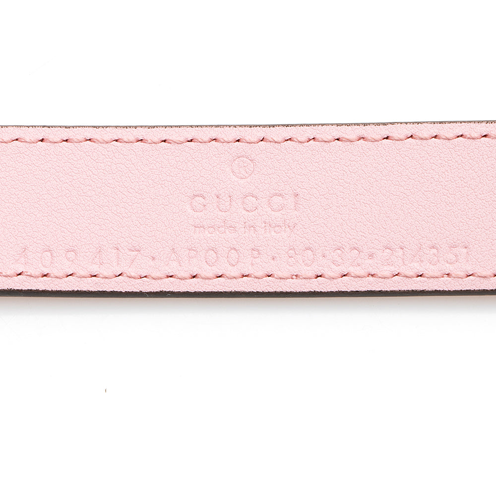 Gucci GG Marmont Slim Belt - Leather Pink Accessory 80 Shf