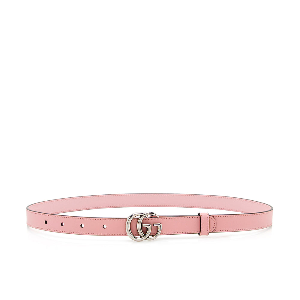 Gucci GG Marmont Slim Belt - Leather Pink Accessory 80 Shf