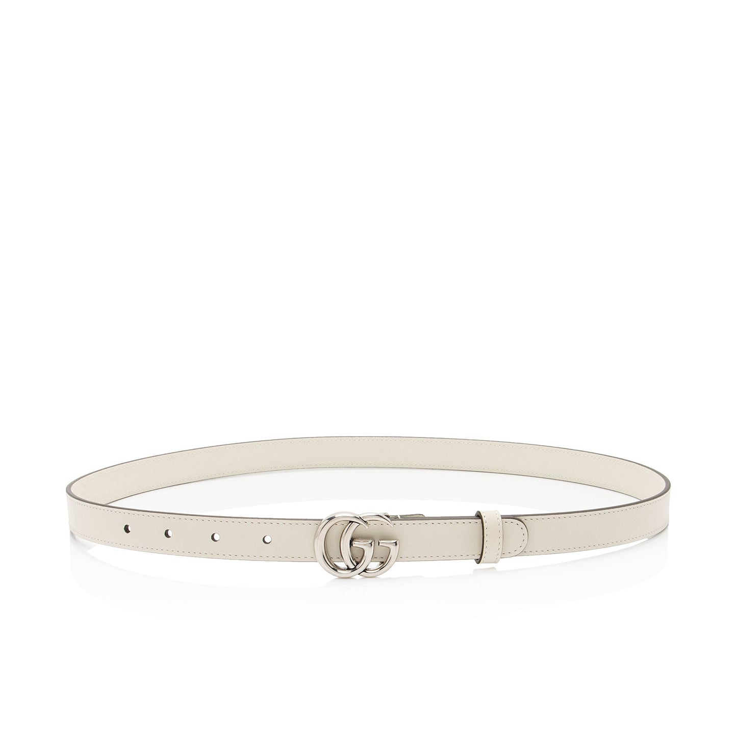 Gucci GG Marmont Slim Belt - Leather White Accessory Shf 4Gpvwn