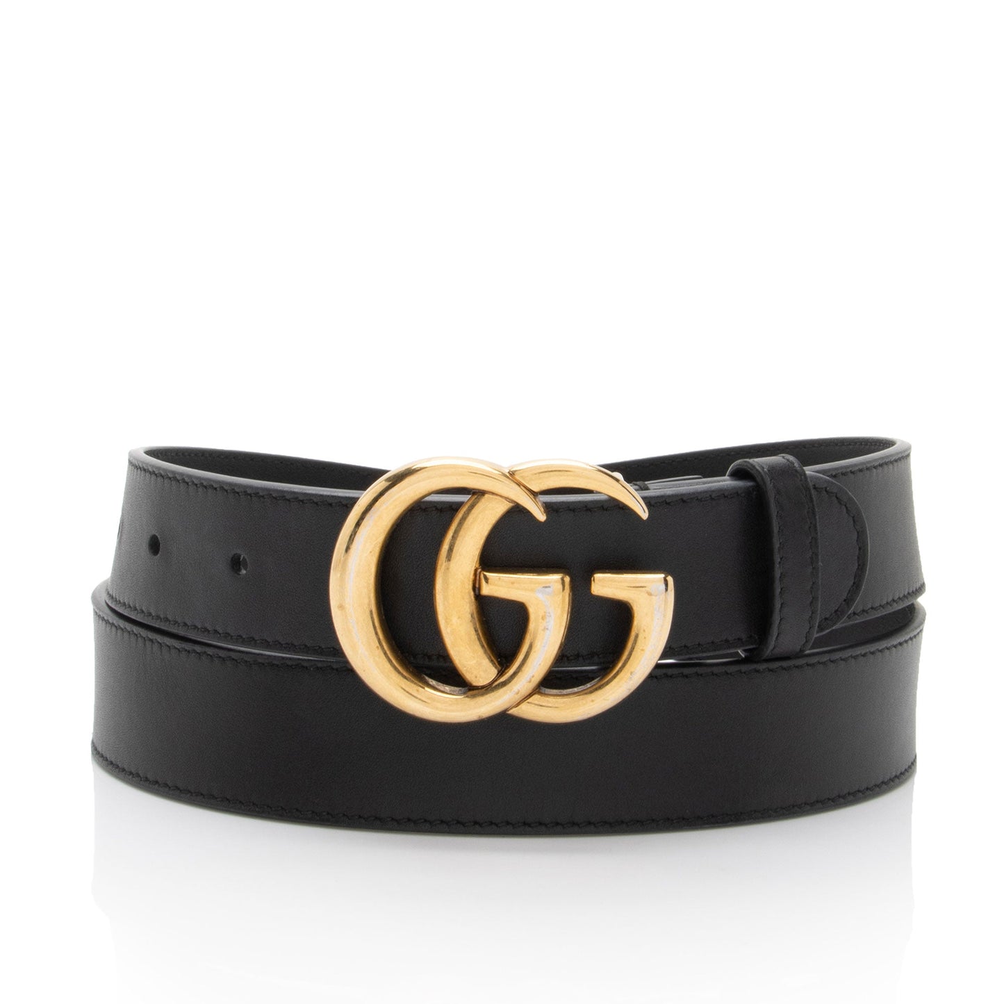 Gucci GG Marmont Slim Belt - Leather Black Accessory Shf Xxyczw