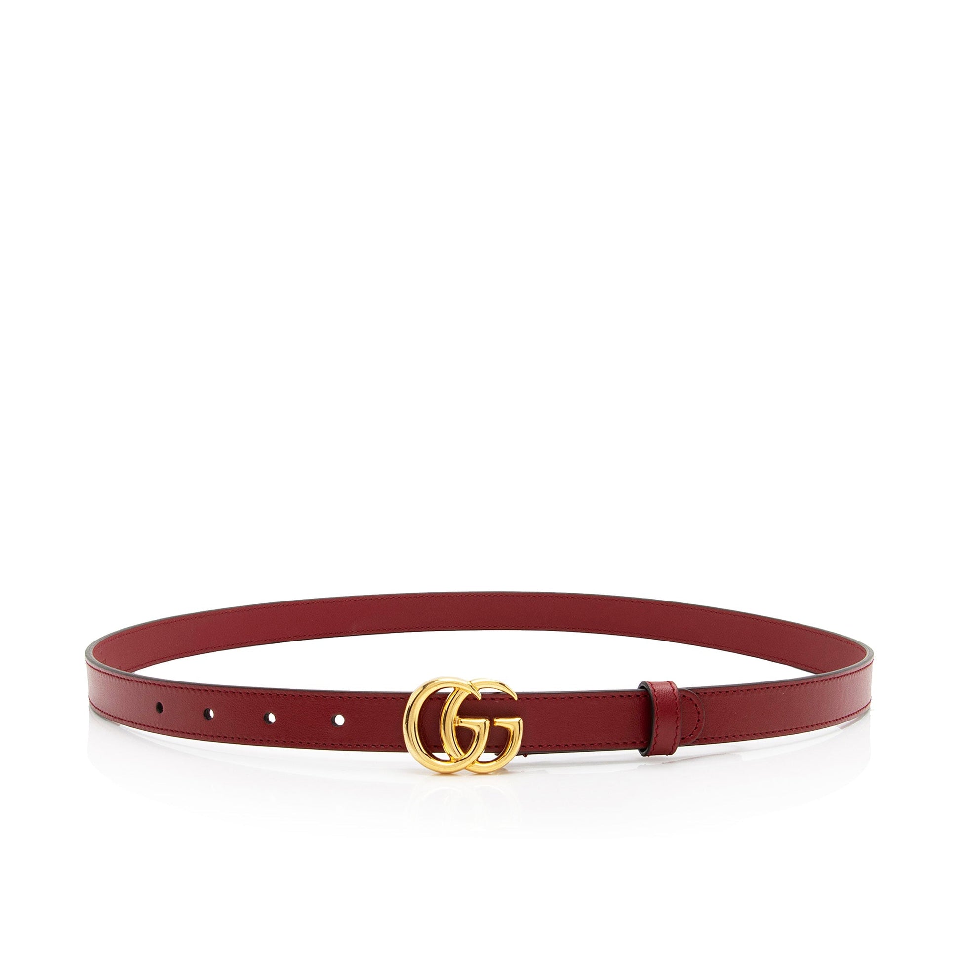 Gucci GG Marmont Slim Belt - Leather Red Accessory