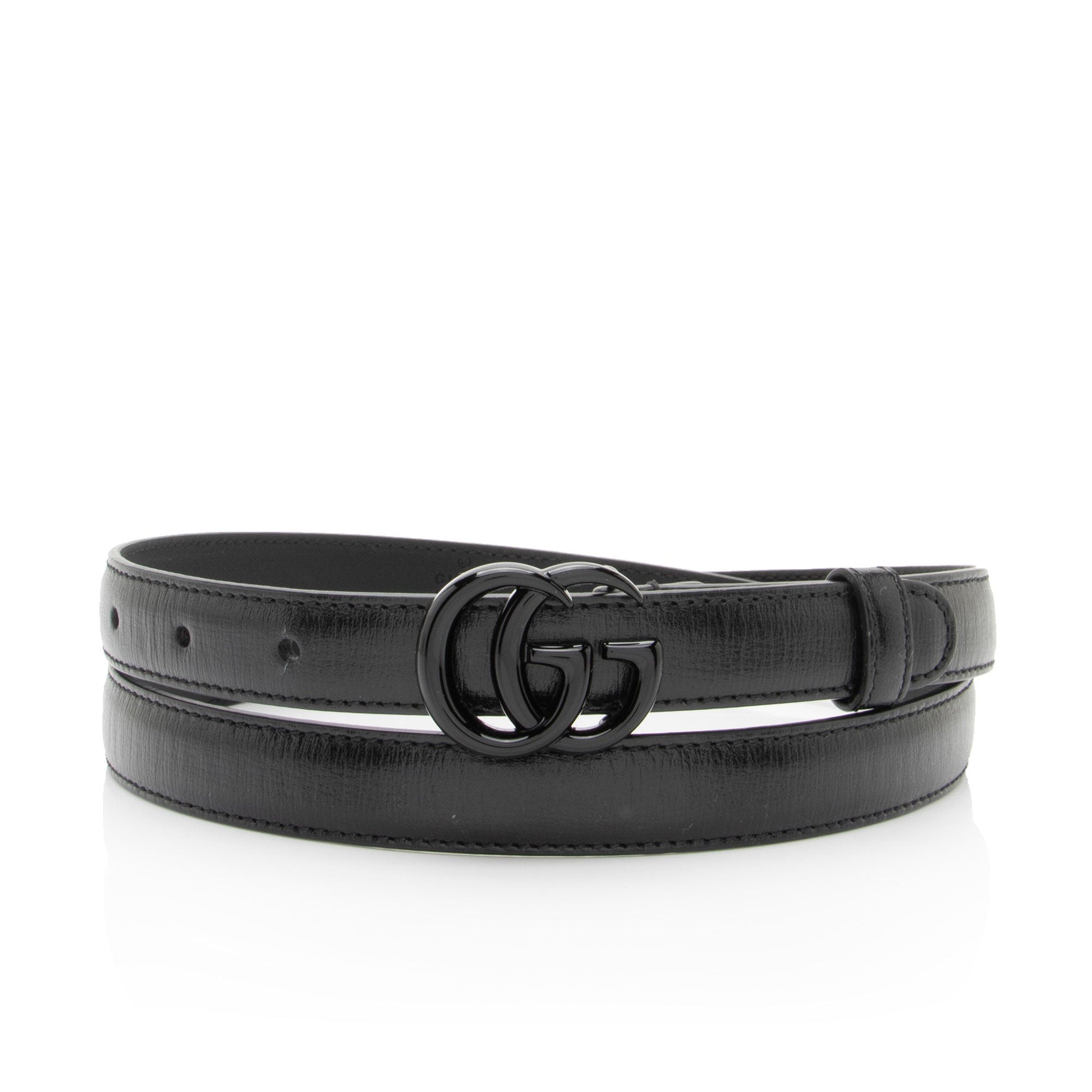 Gucci GG Marmont Slim Belt - Leather Black Accessory Shf Qhynb2