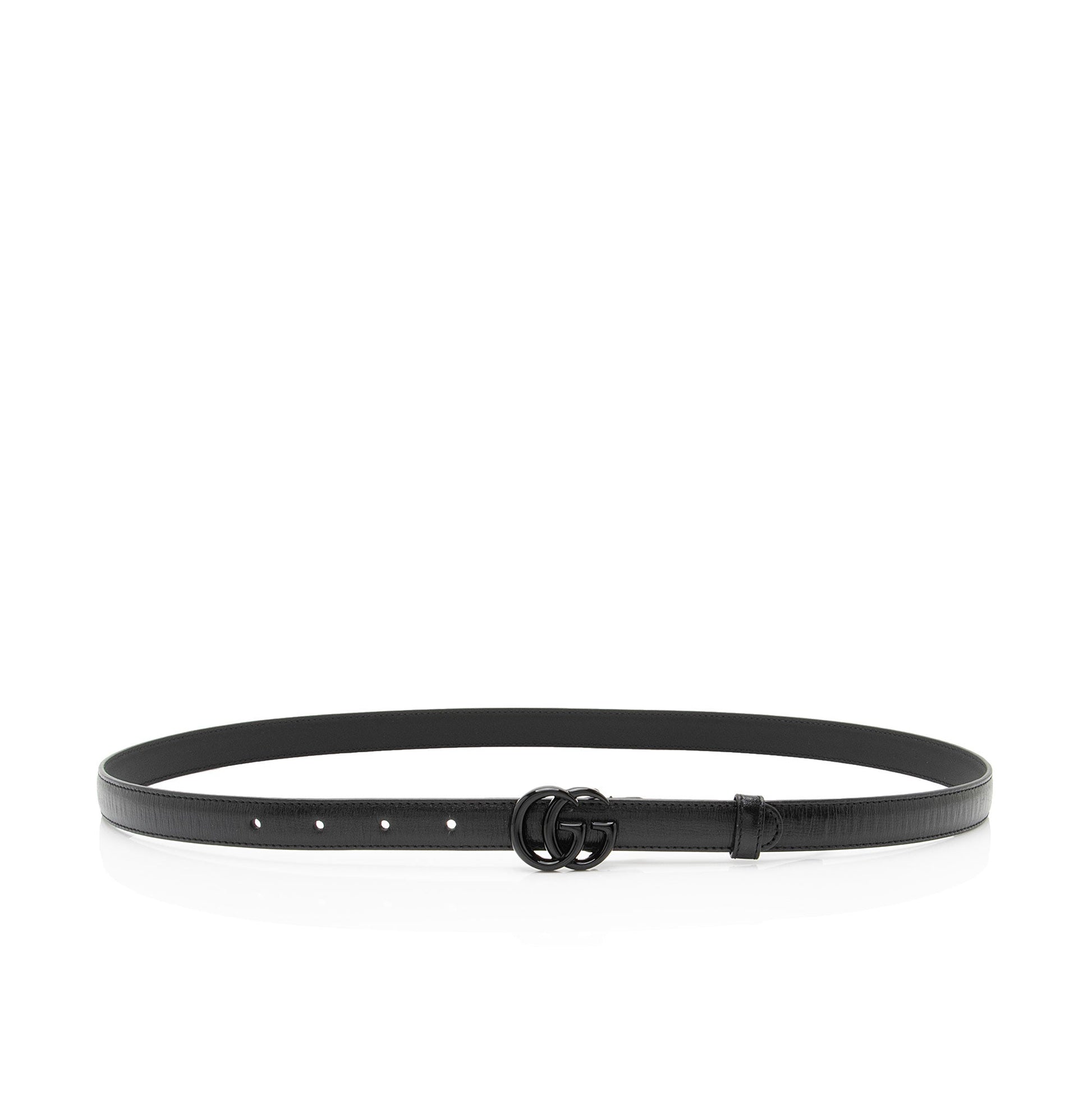 Gucci GG Marmont Slim Belt - Leather Black Accessory Shf Qhynb2