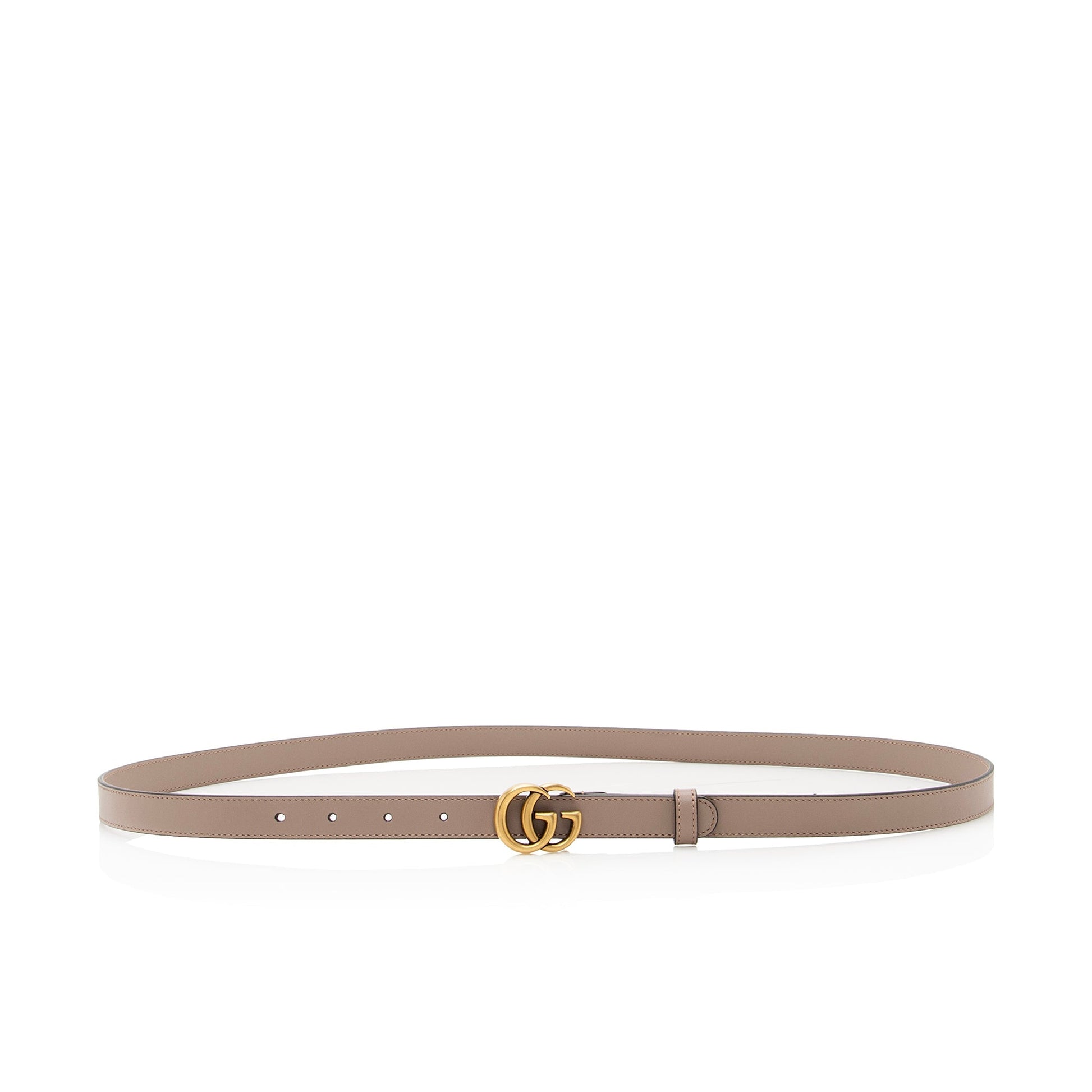Gucci GG Marmont Slim Belt - Leather Beige Pink Accessory
