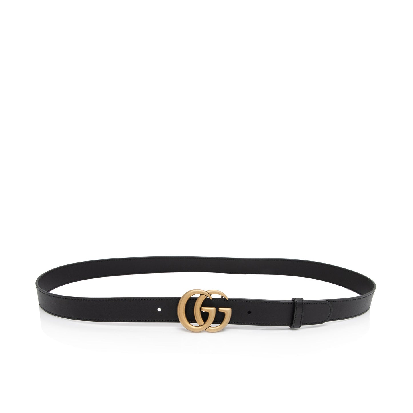 Gucci GG Marmont Slim Belt - Leather Black Accessory Shf P3Cxet