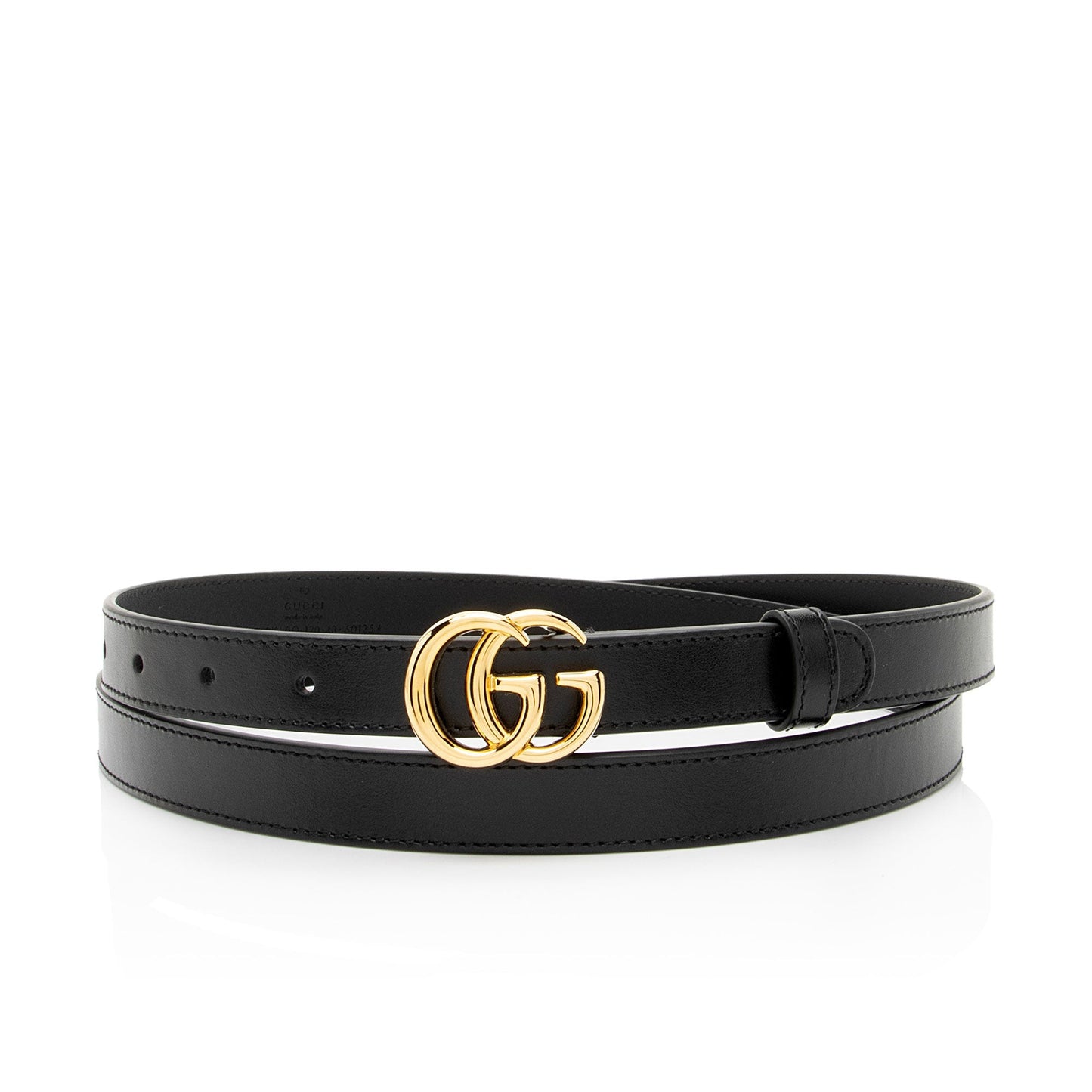 Gucci GG Marmont Slim Belt - Leather Black Accessory