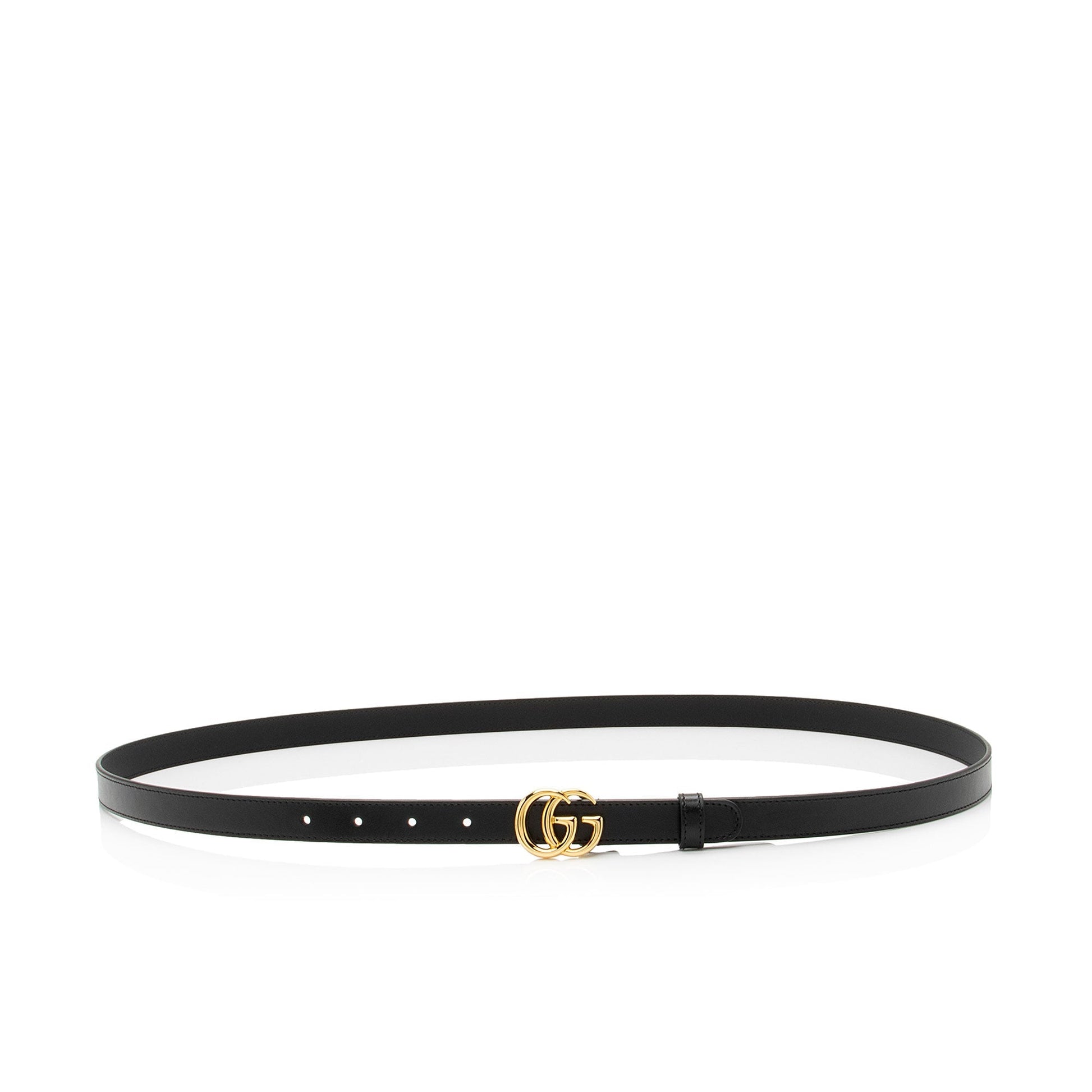 Gucci GG Marmont Slim Belt - Leather Black Accessory
