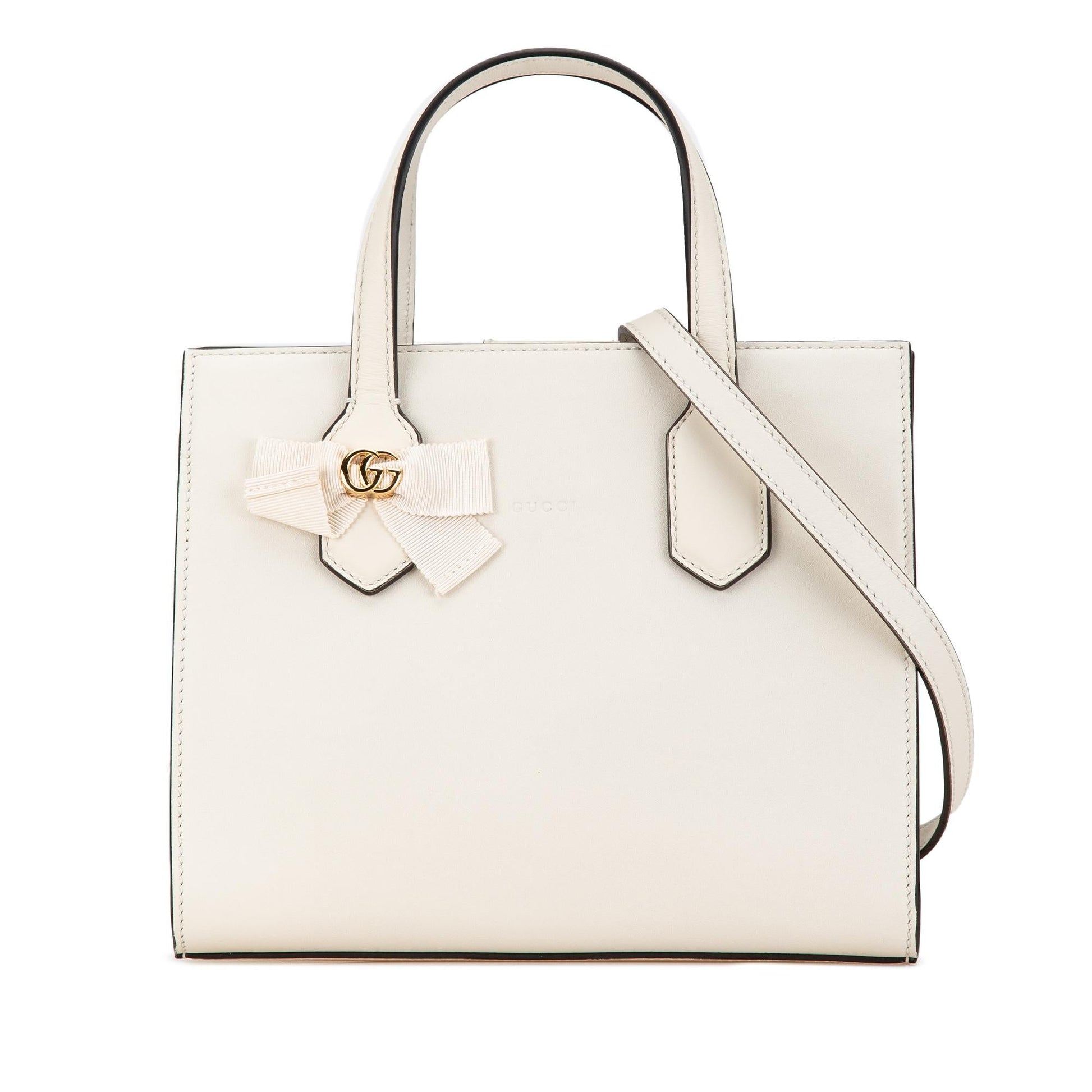 Gucci GG Ribbon SHG-nYfnJ2 Leather Calf White Satchel Bag