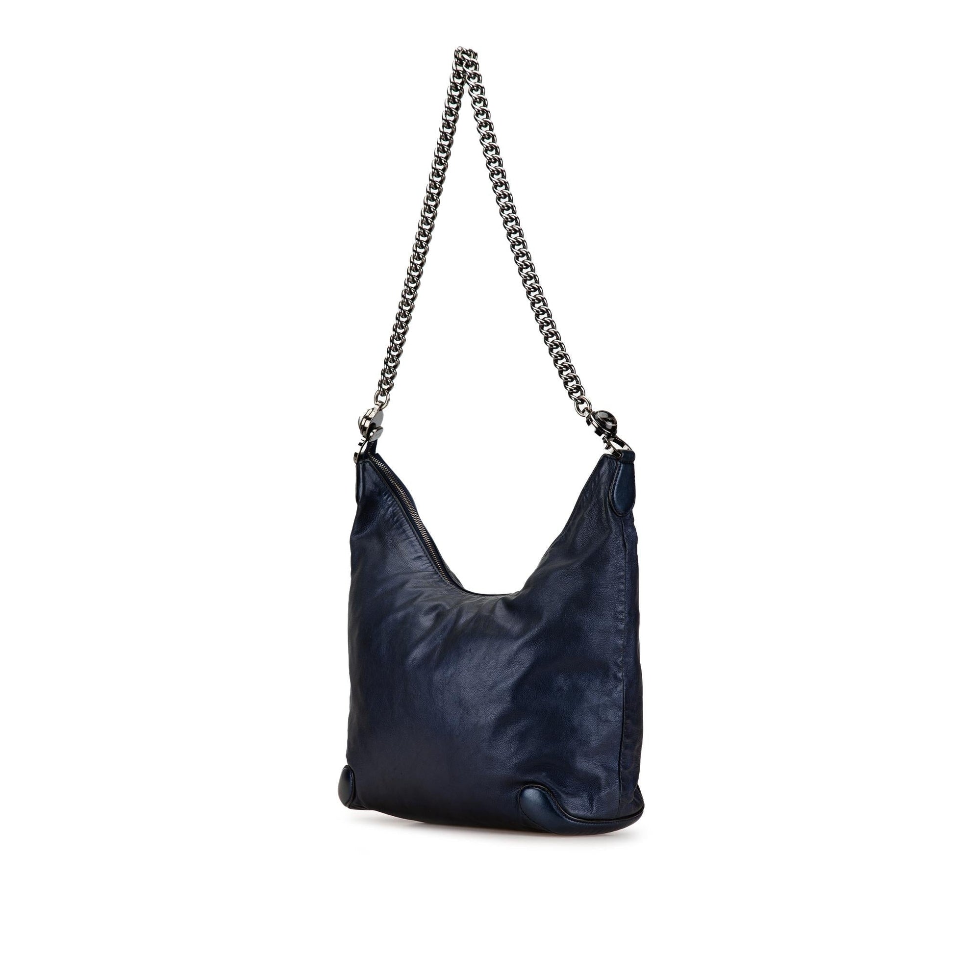 Gucci Galaxy SHG-WdXIT5 Leather Calf Blue Chain Shoulder Bag