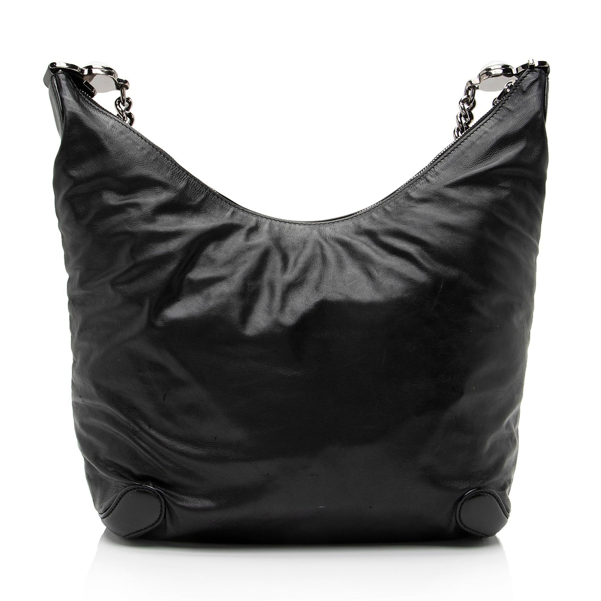 Gucci Galaxy SHF Leather Black Medium Chain Shoulder Bag