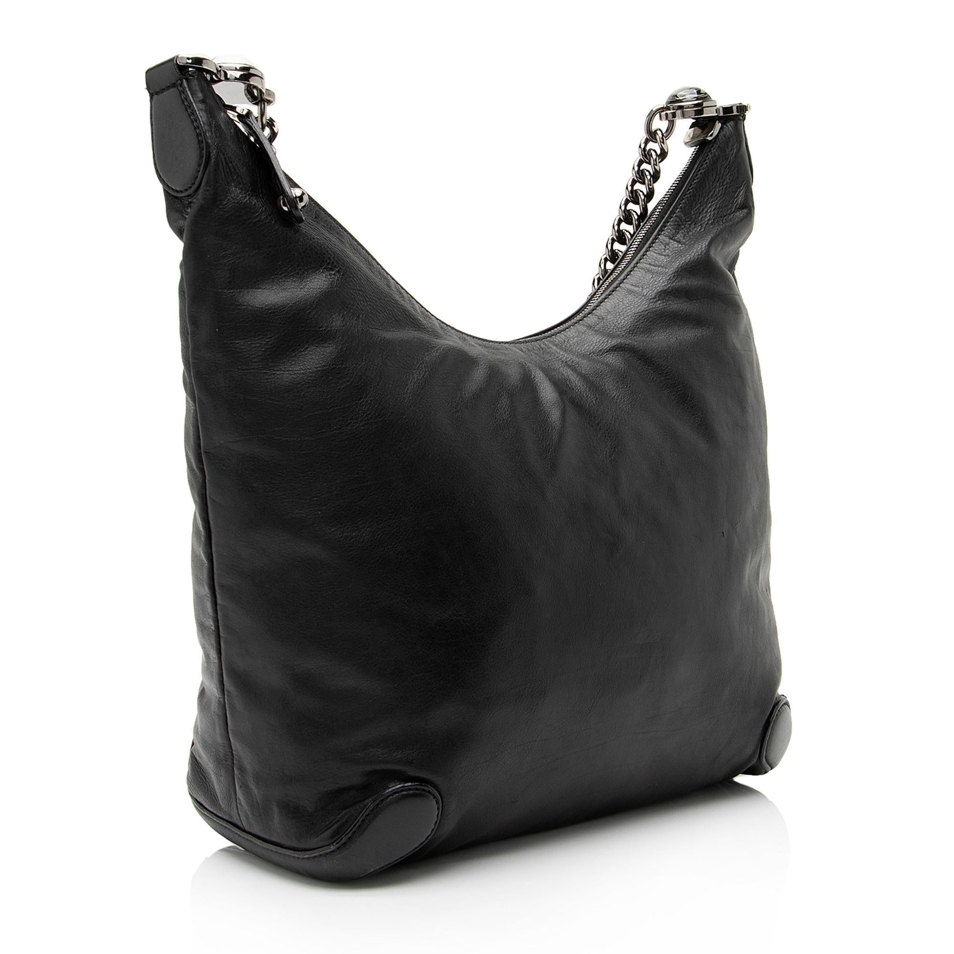 Gucci Galaxy SHF Leather Black Medium Chain Shoulder Bag
