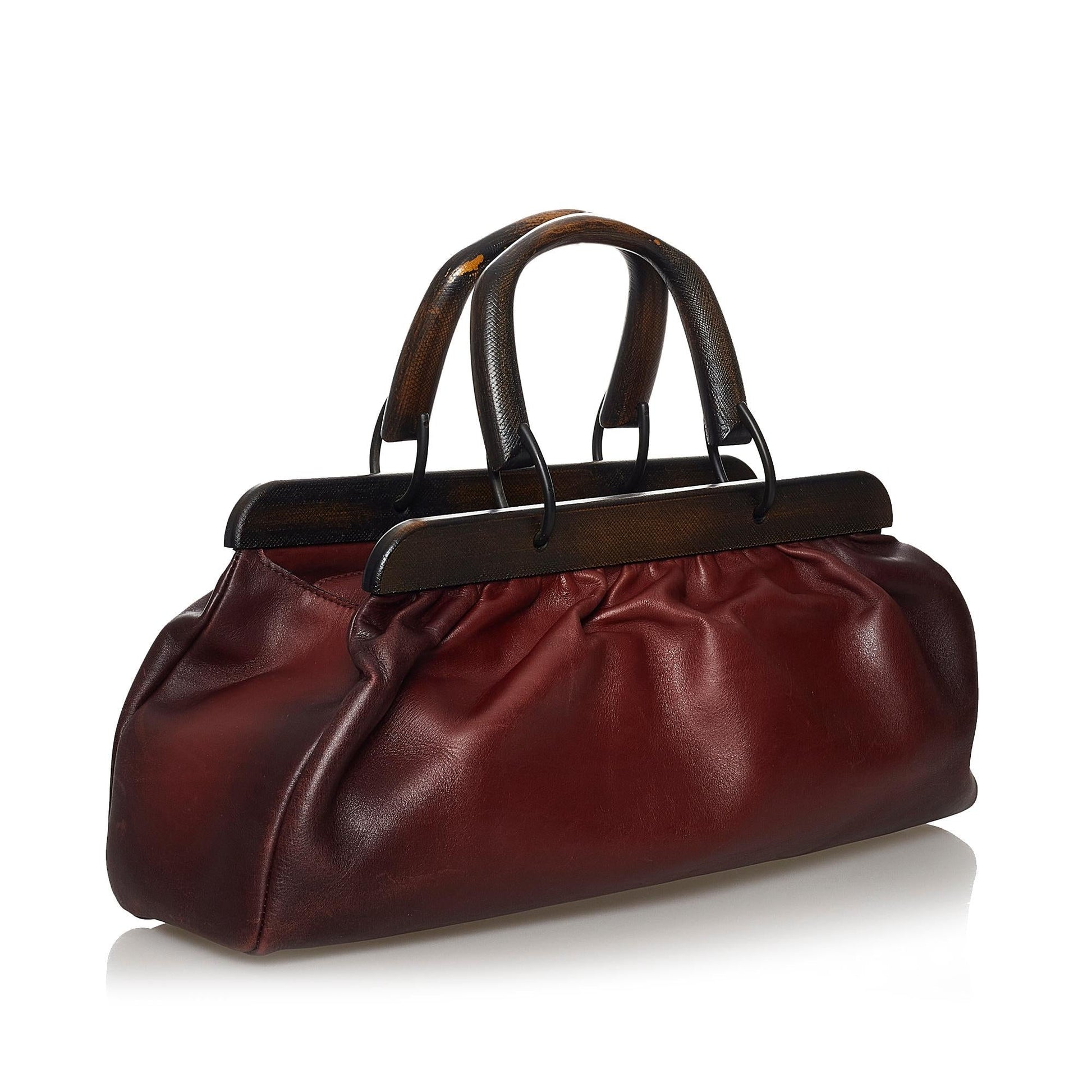 Gucci SHG Leather Calf Brown Satchel Bag 3