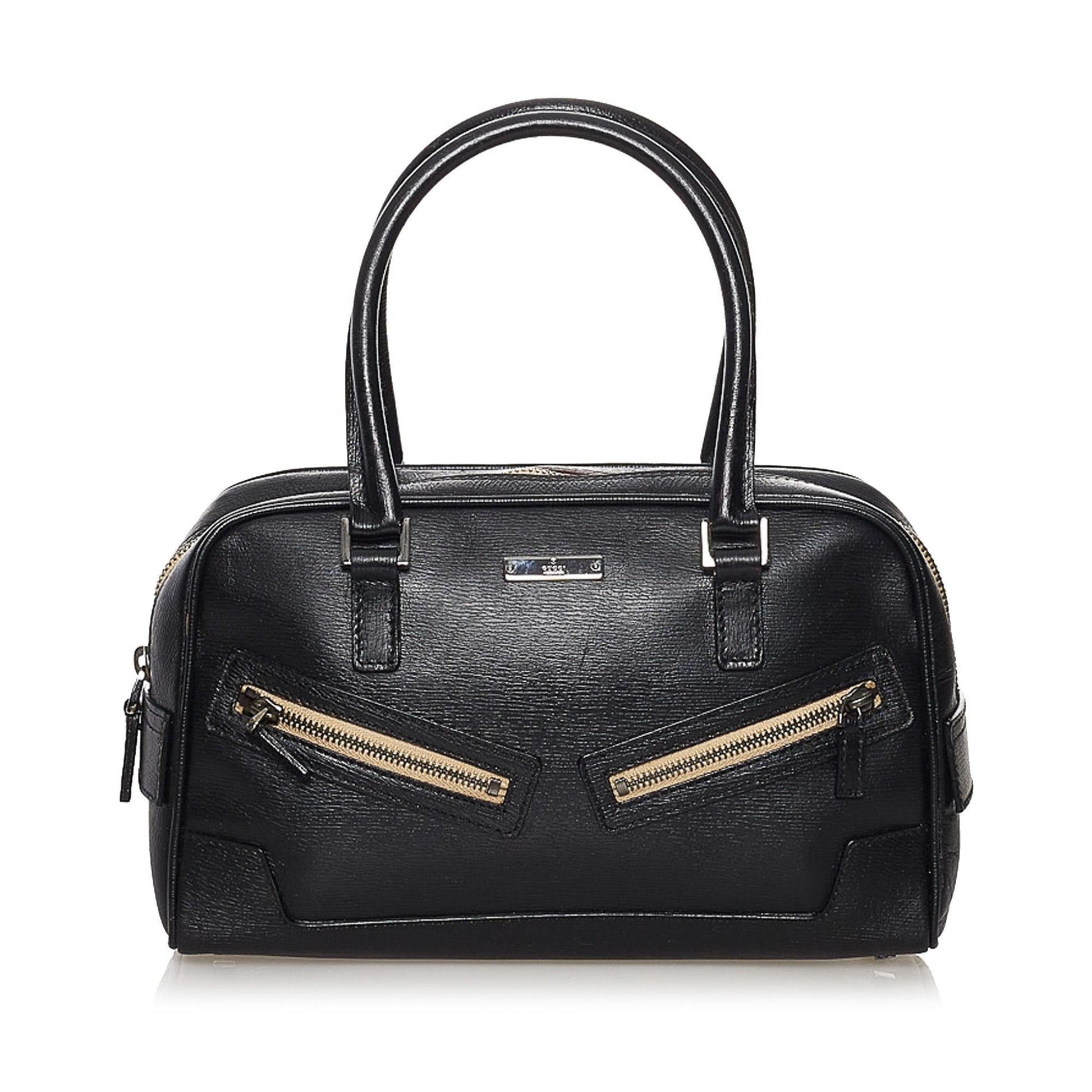Gucci SHG Leather Calf Black Satchel Bag