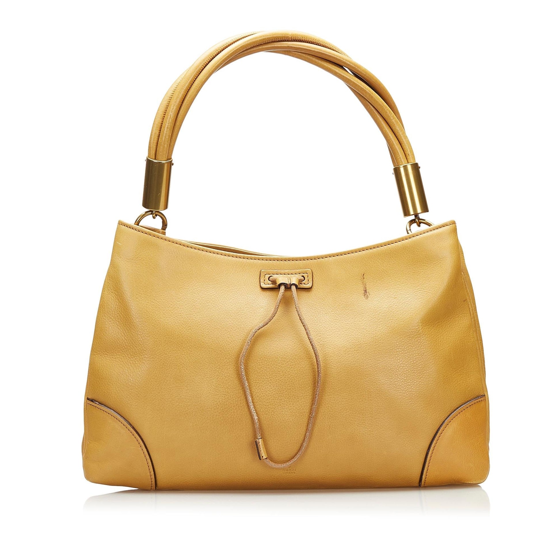 Gucci SHG Leather Calf Brown Satchel Bag Handbag Shg