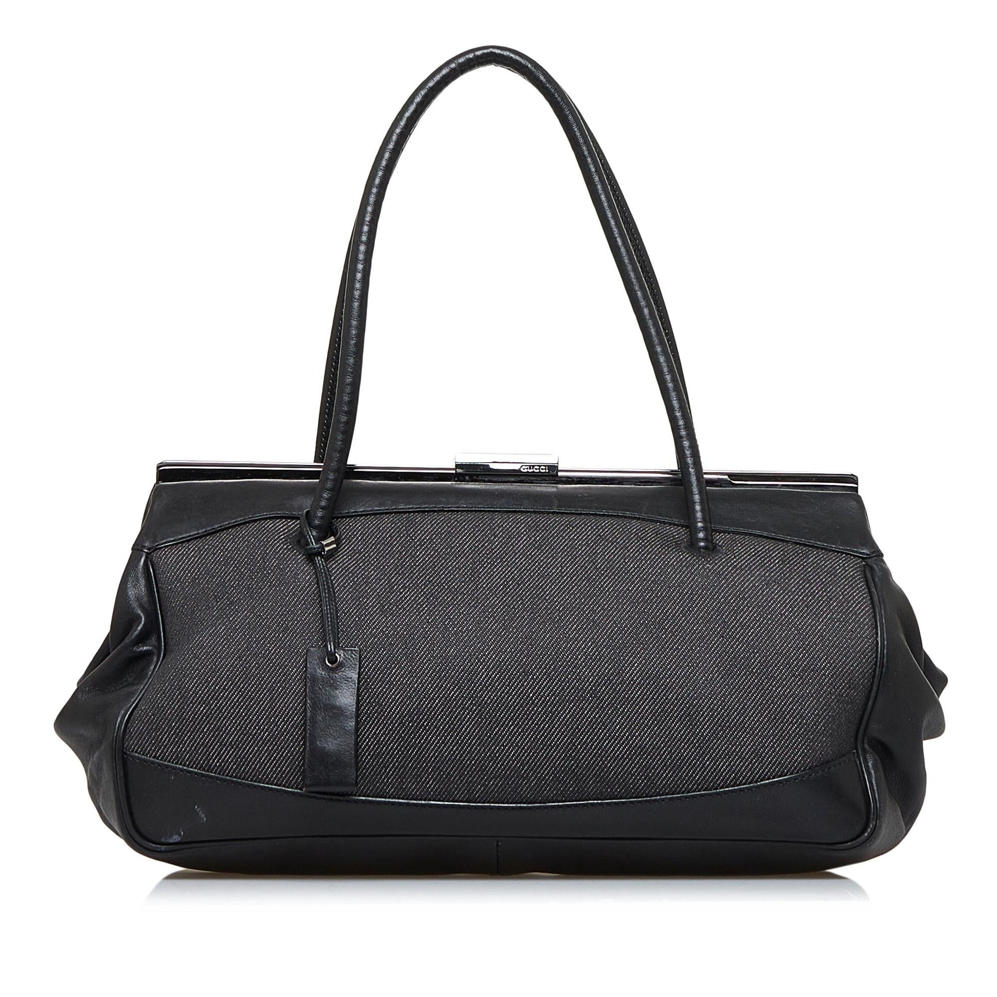 Gucci SHG-TQUw9S Leather Calf Black Satchel Bag