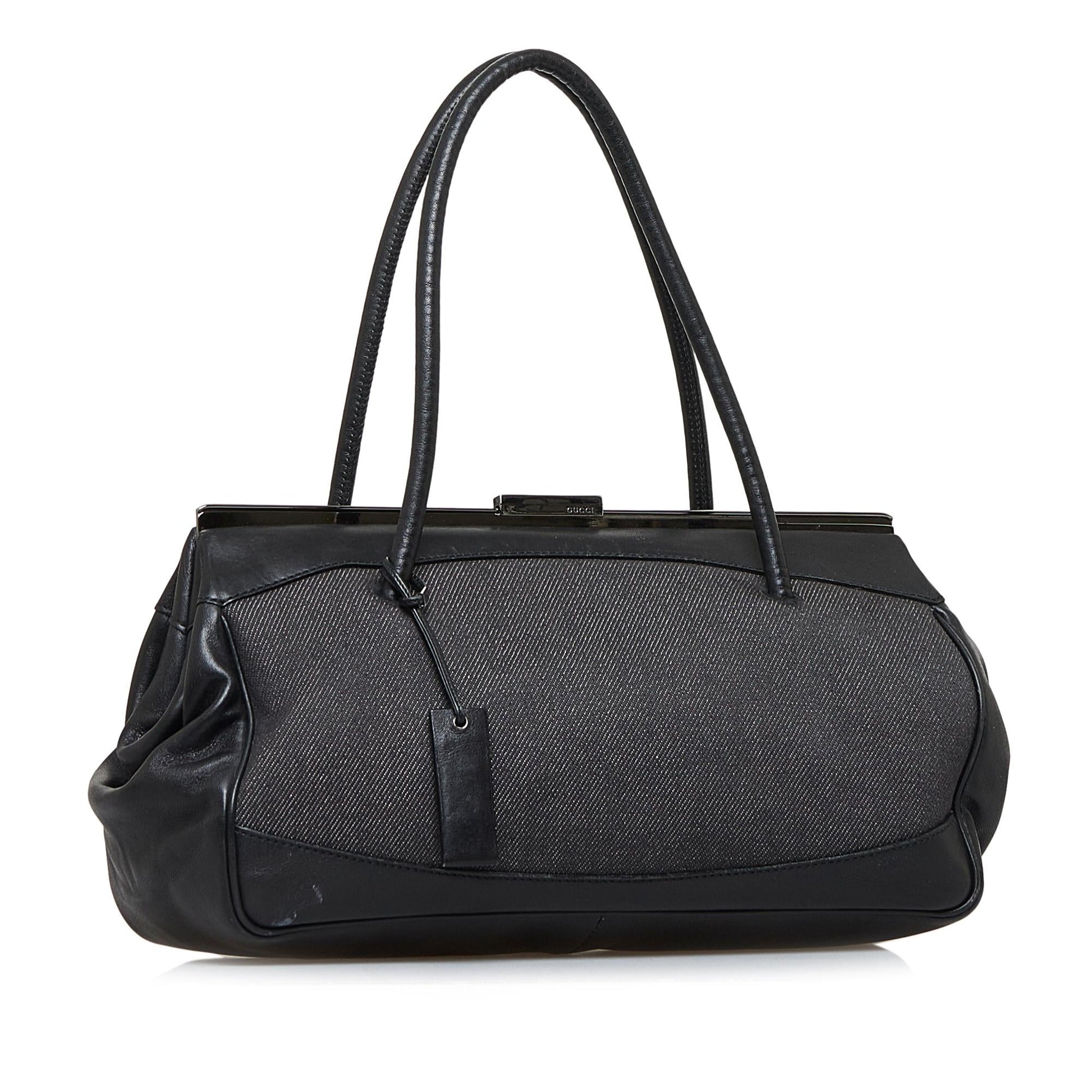 Gucci SHG-TQUw9S Leather Calf Black Satchel Bag