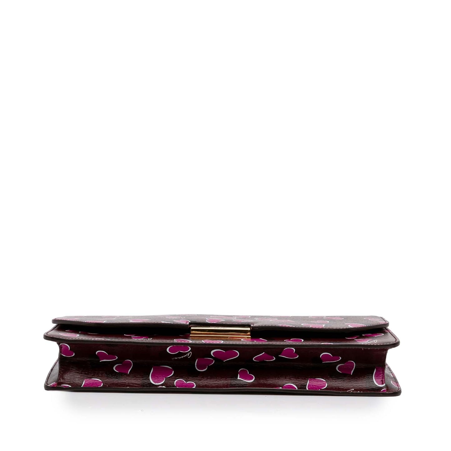 Gucci Heartbeat Leather Calf Red Clutch Bag