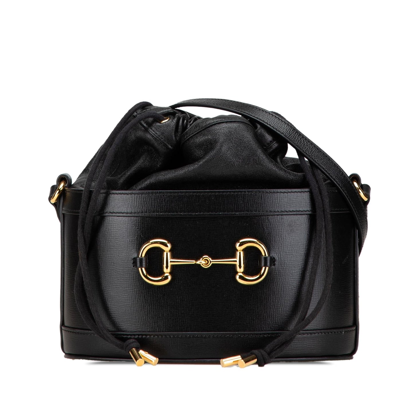 Gucci Horsebit Leather Calf Black Bucket Shoulder Bag Bucket Bag