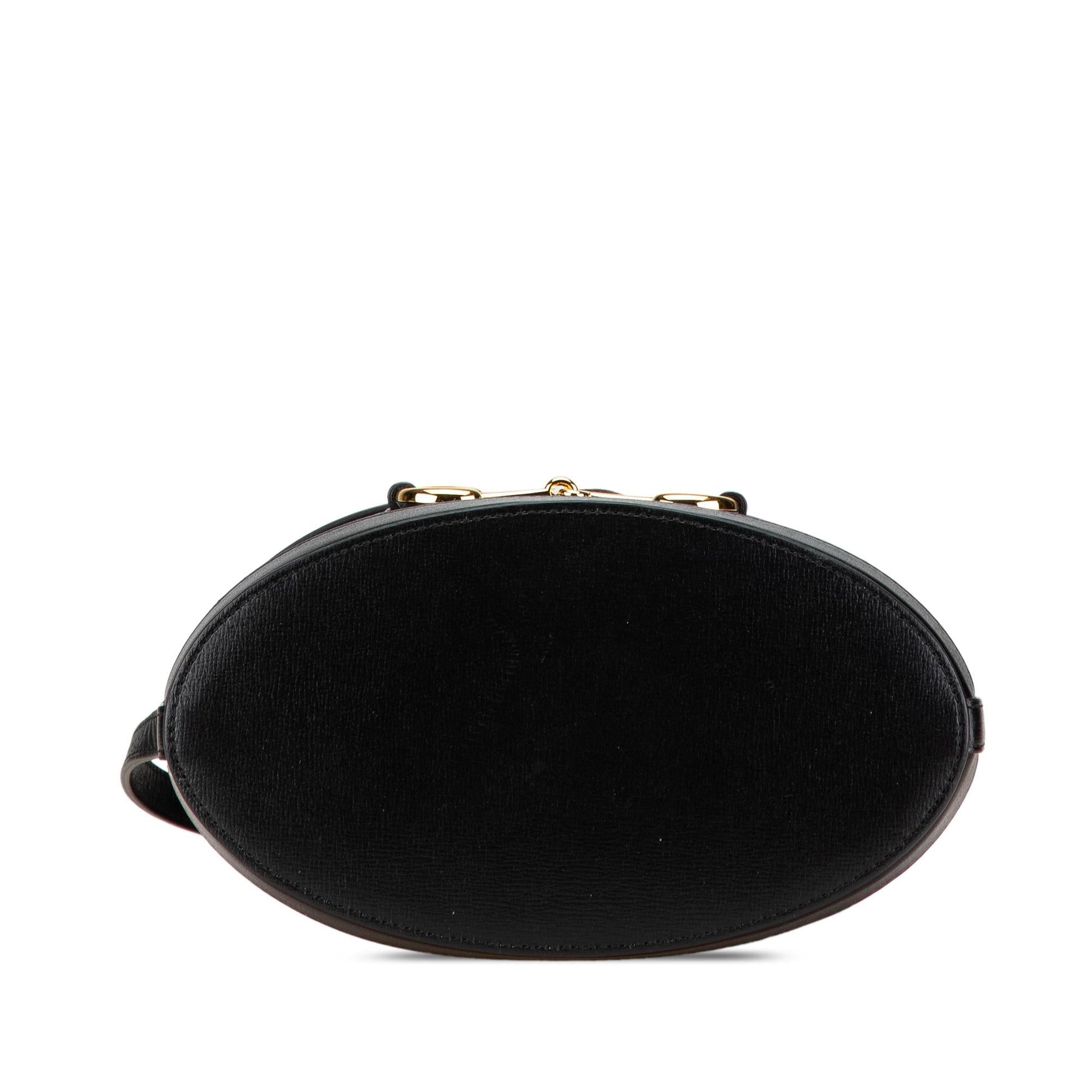 Gucci Horsebit Leather Calf Black Bucket Shoulder Bag