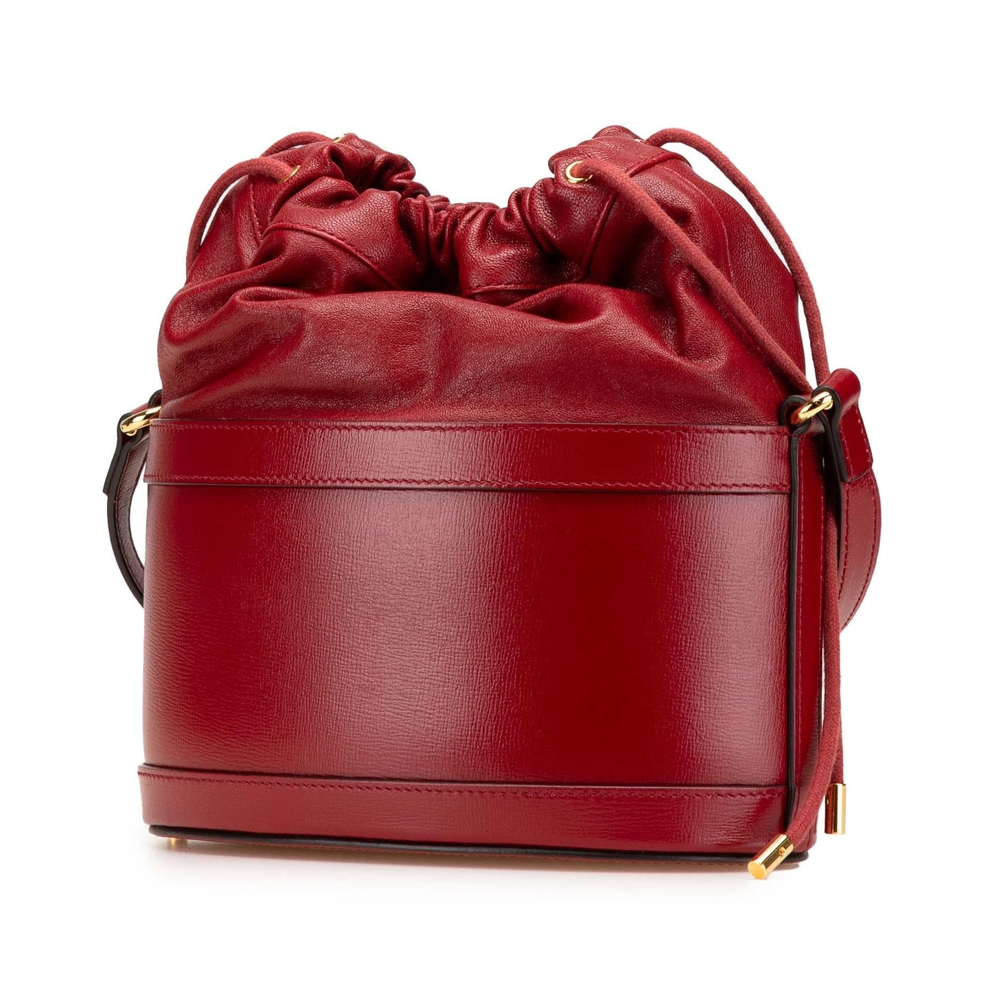 Gucci Horsebit Leather Calf Red Bucket Shoulder Bag Bag 3