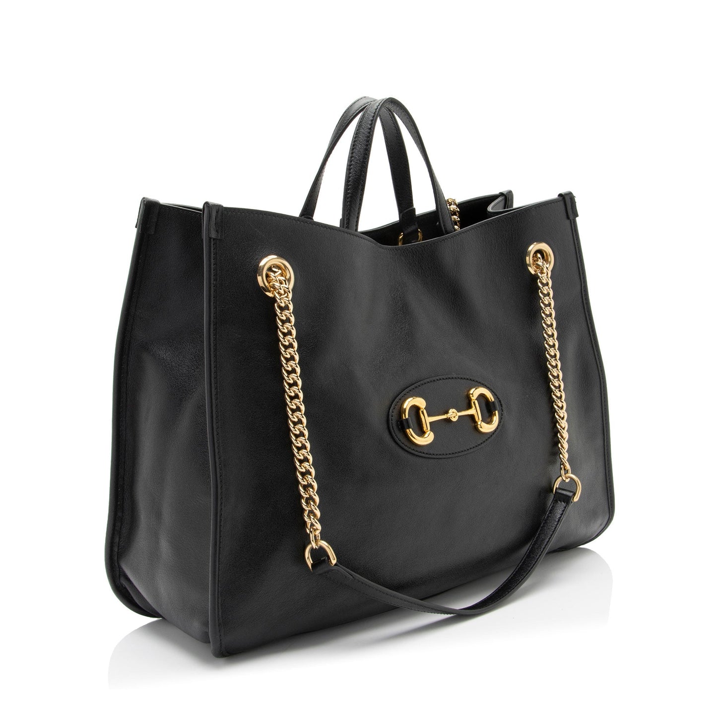 Gucci Horsebit Leather Black Large Chain Shoulder Bag