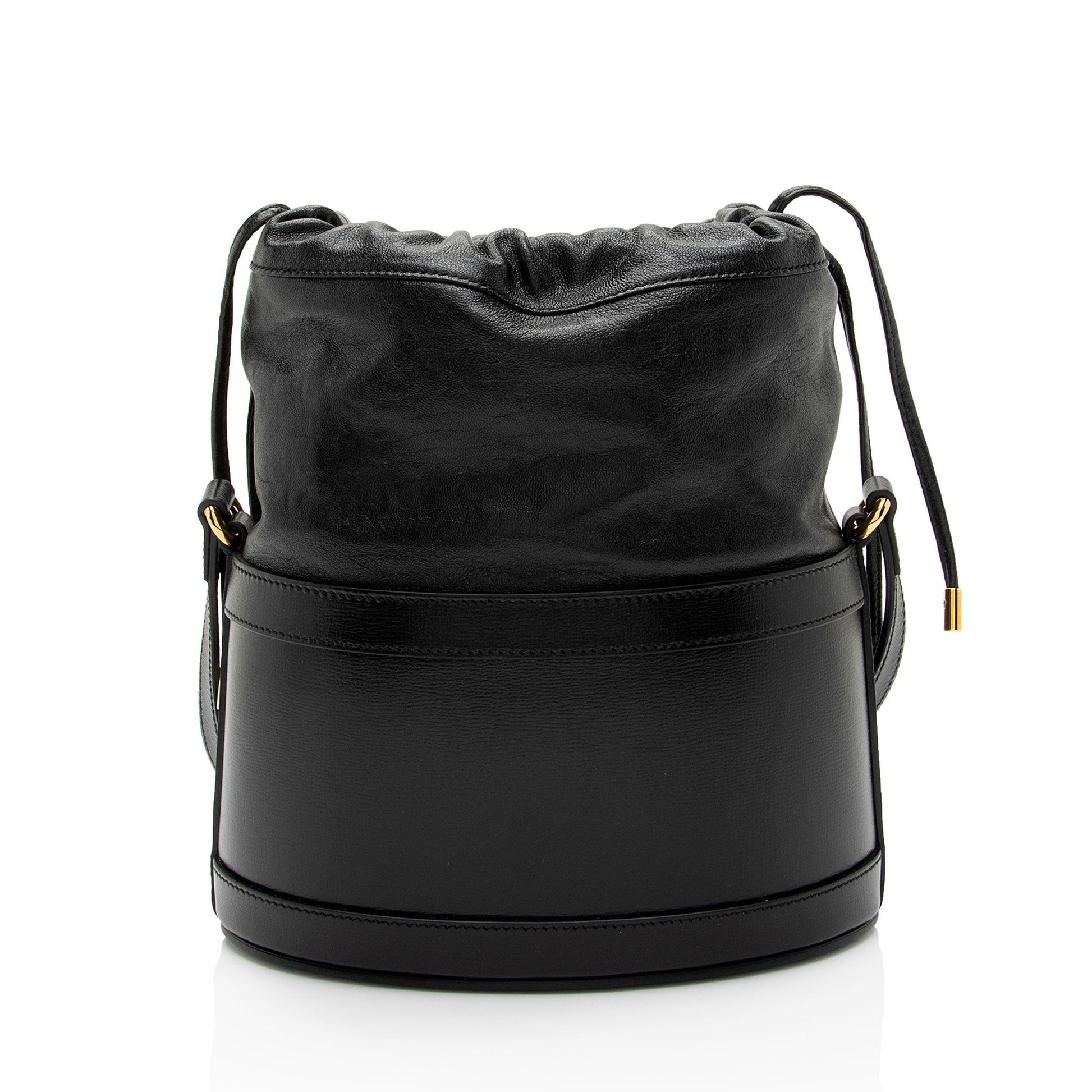 Gucci Horsebit Drawstring SHF-gQJSRI Leather Black Bucket Jewelry