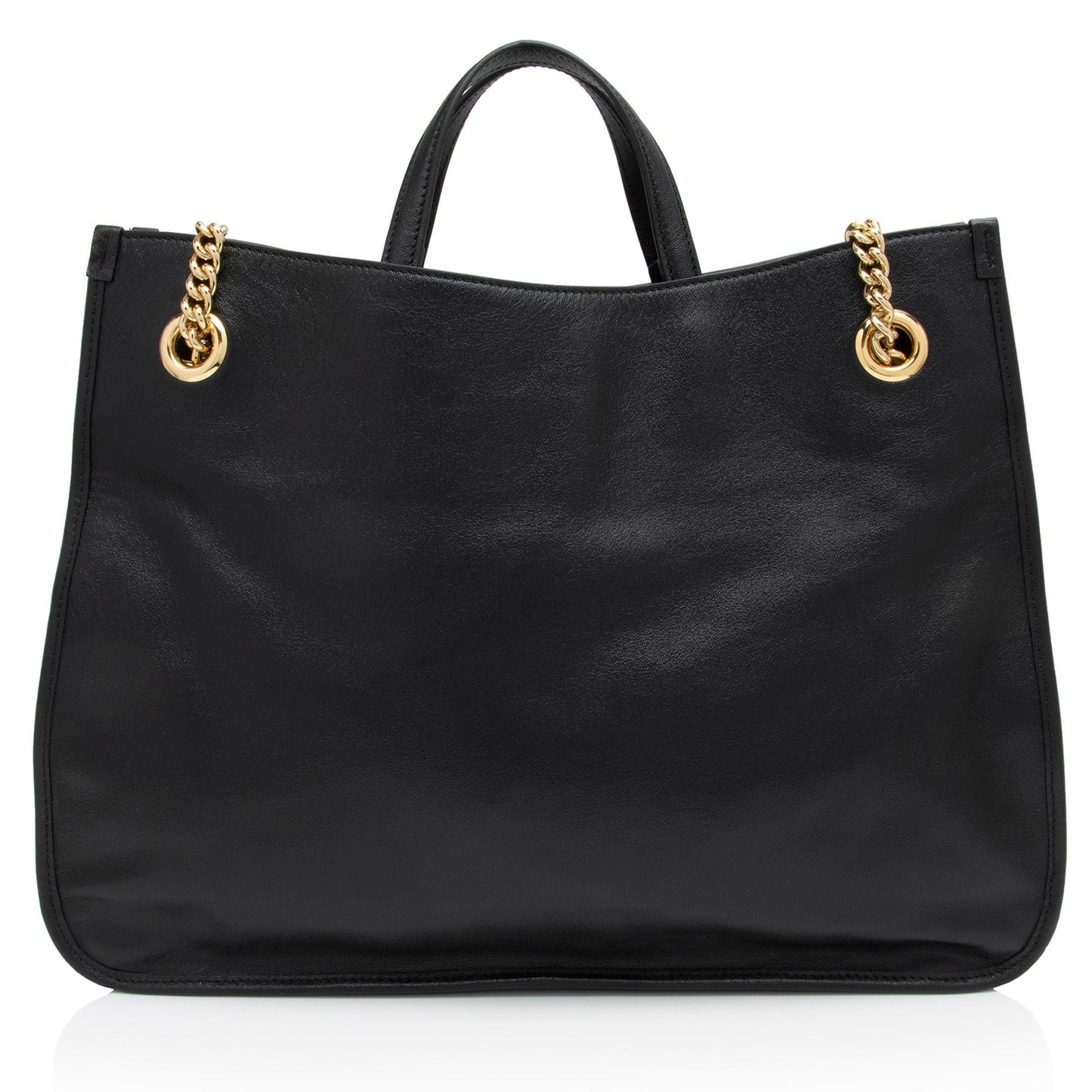 Gucci Horsebit SHF-LnlXOo Leather Black Large Chain Tote Bag