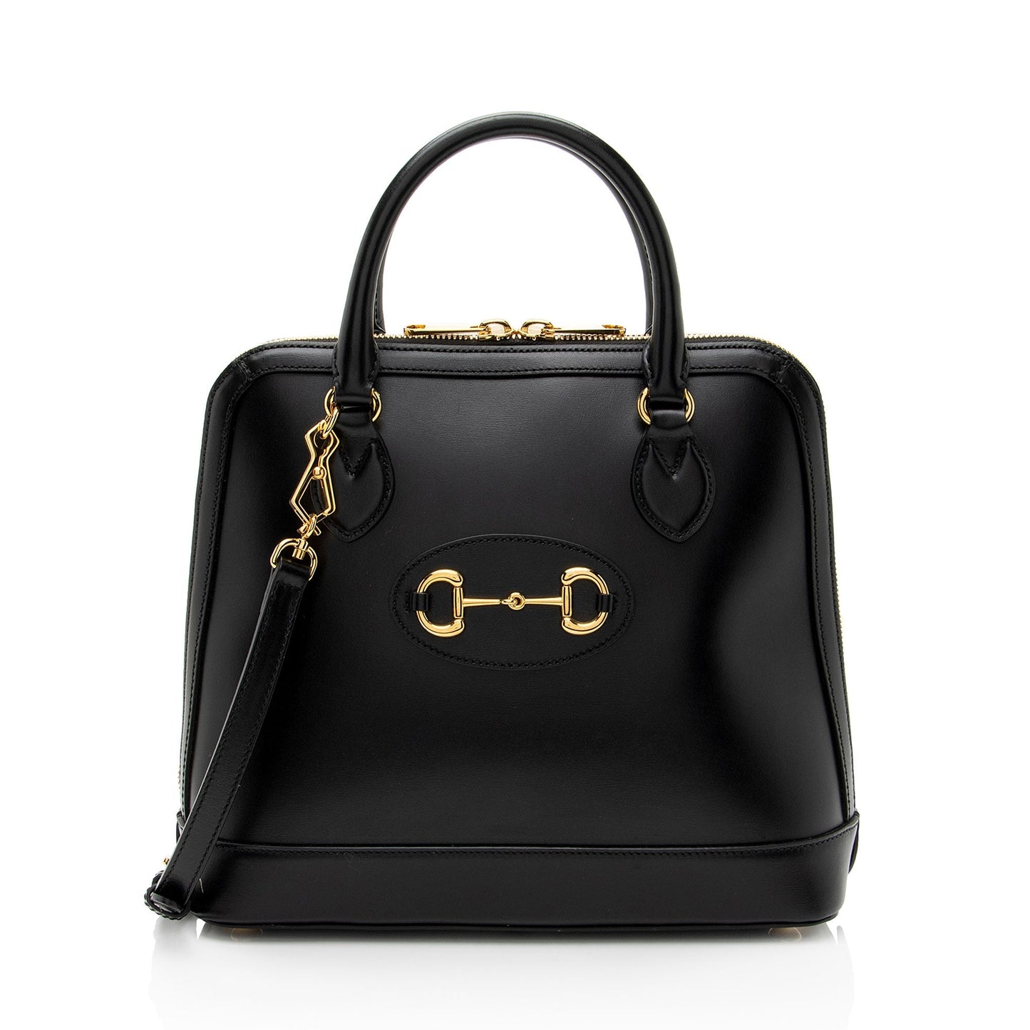 Gucci Horsebit Leather Black Medium Satchel Bag