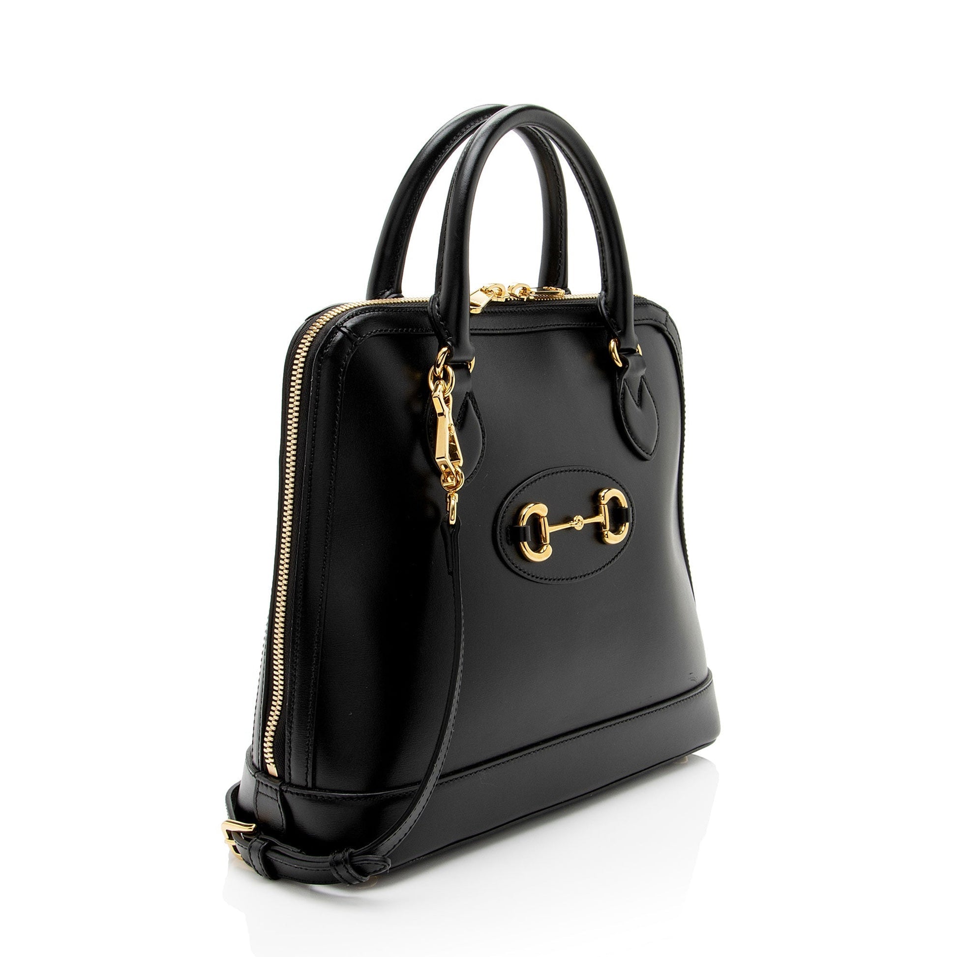 Gucci Horsebit Leather Black Medium Satchel Bag