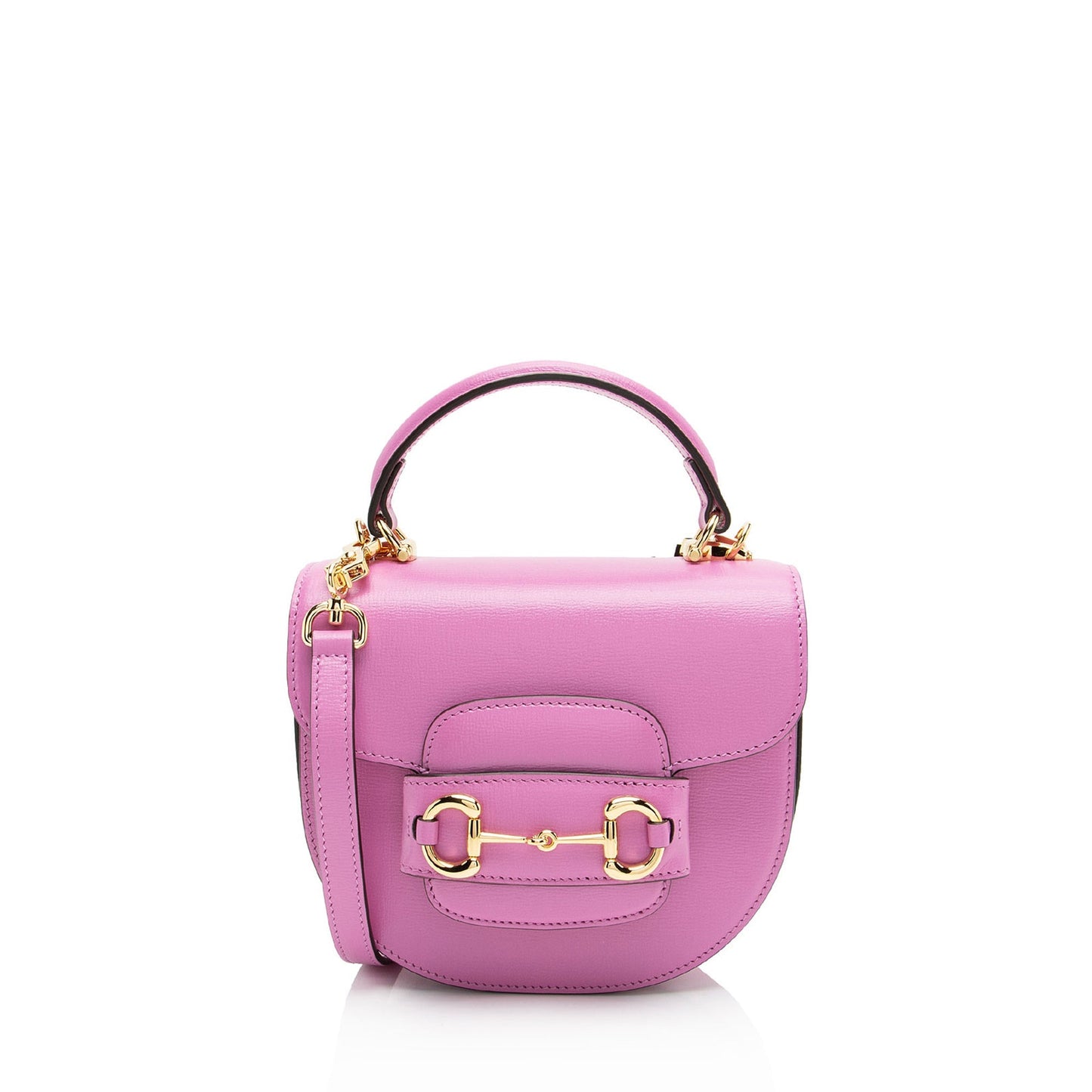 Gucci Horsebit Leather Pink Mini Top Handle Satchel Bag