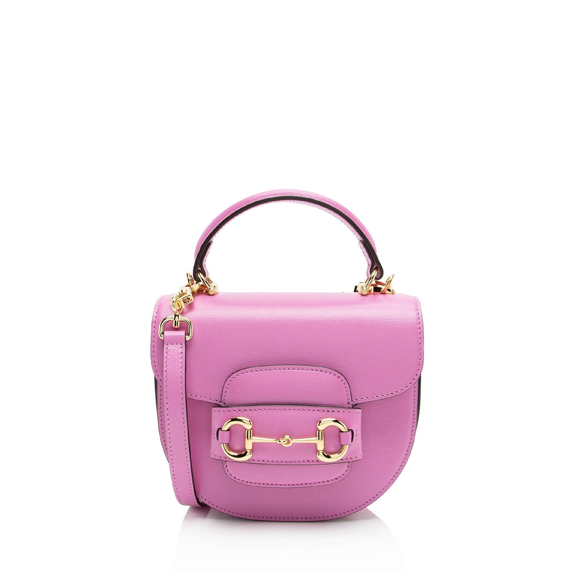Gucci Horsebit Leather Pink Mini Top Handle Satchel Bag