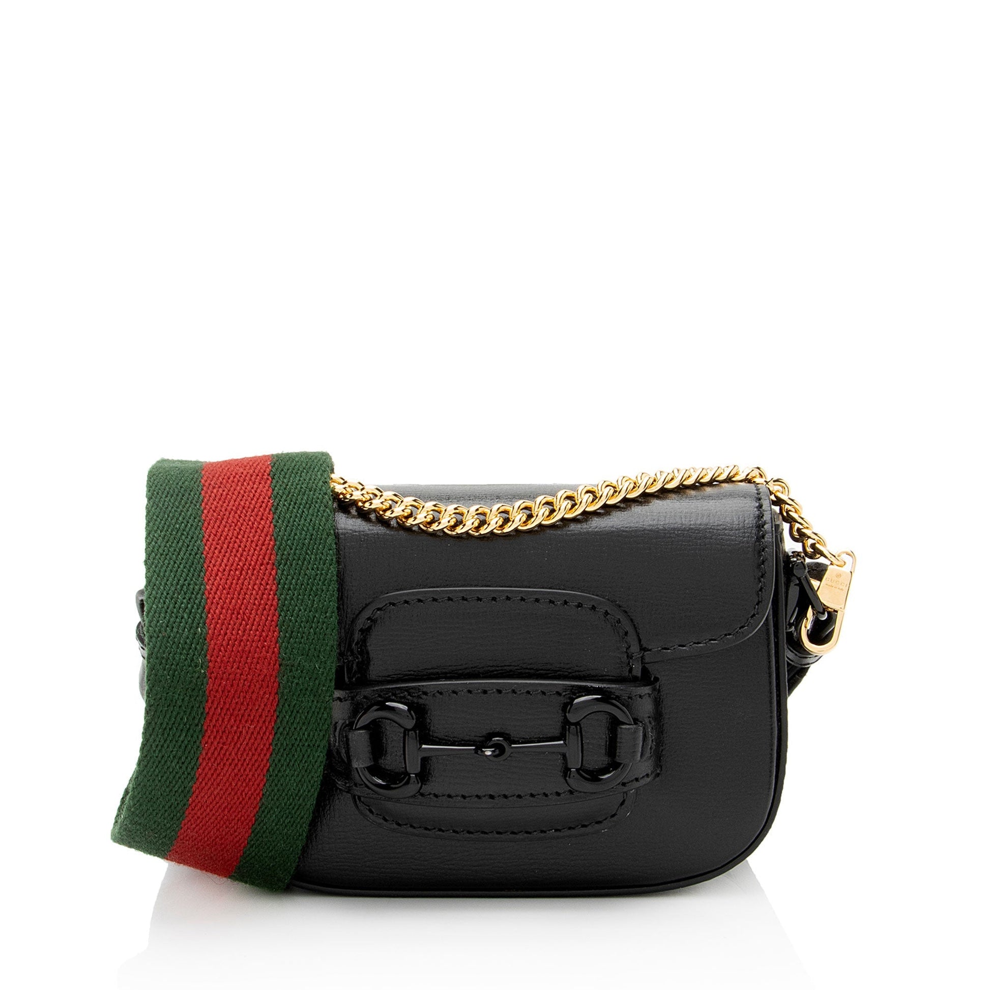Gucci Horsebit Super Leather Canvas Black Mini Crossbody Bag