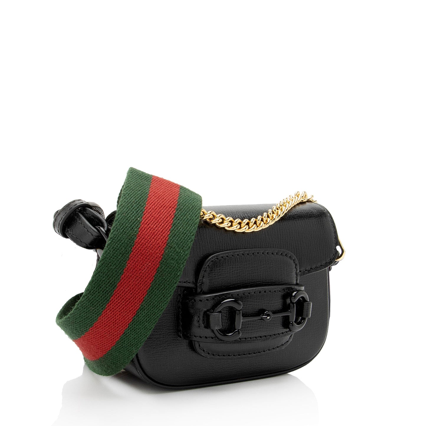Gucci Horsebit Super Leather Canvas Black Mini Crossbody Bag