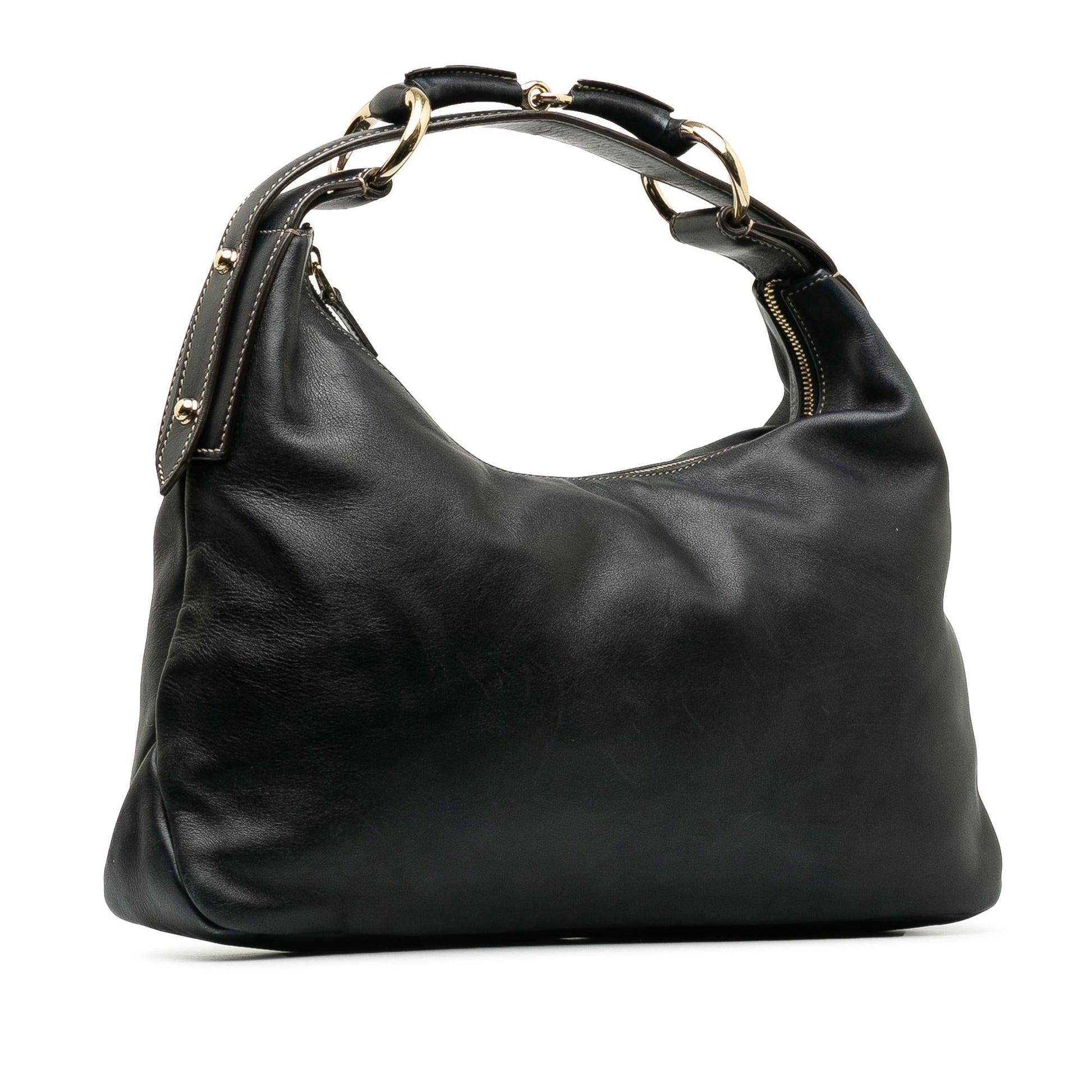 Gucci Horsebit SHG-g2QHkt Leather Calf Black Shoulder Bag