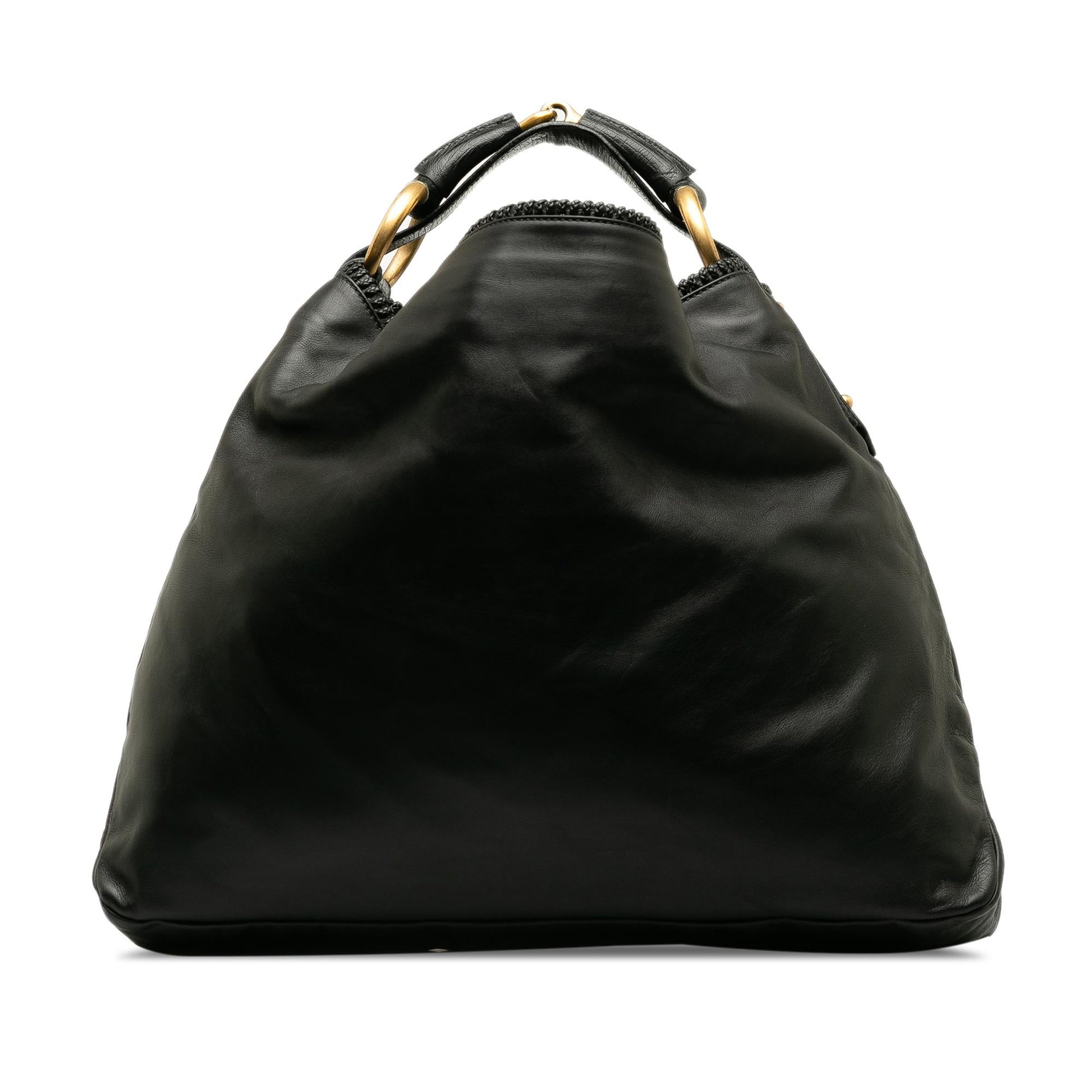 Gucci Horsebit SHG-RQo3jb Leather Calf Black Shoulder Bag