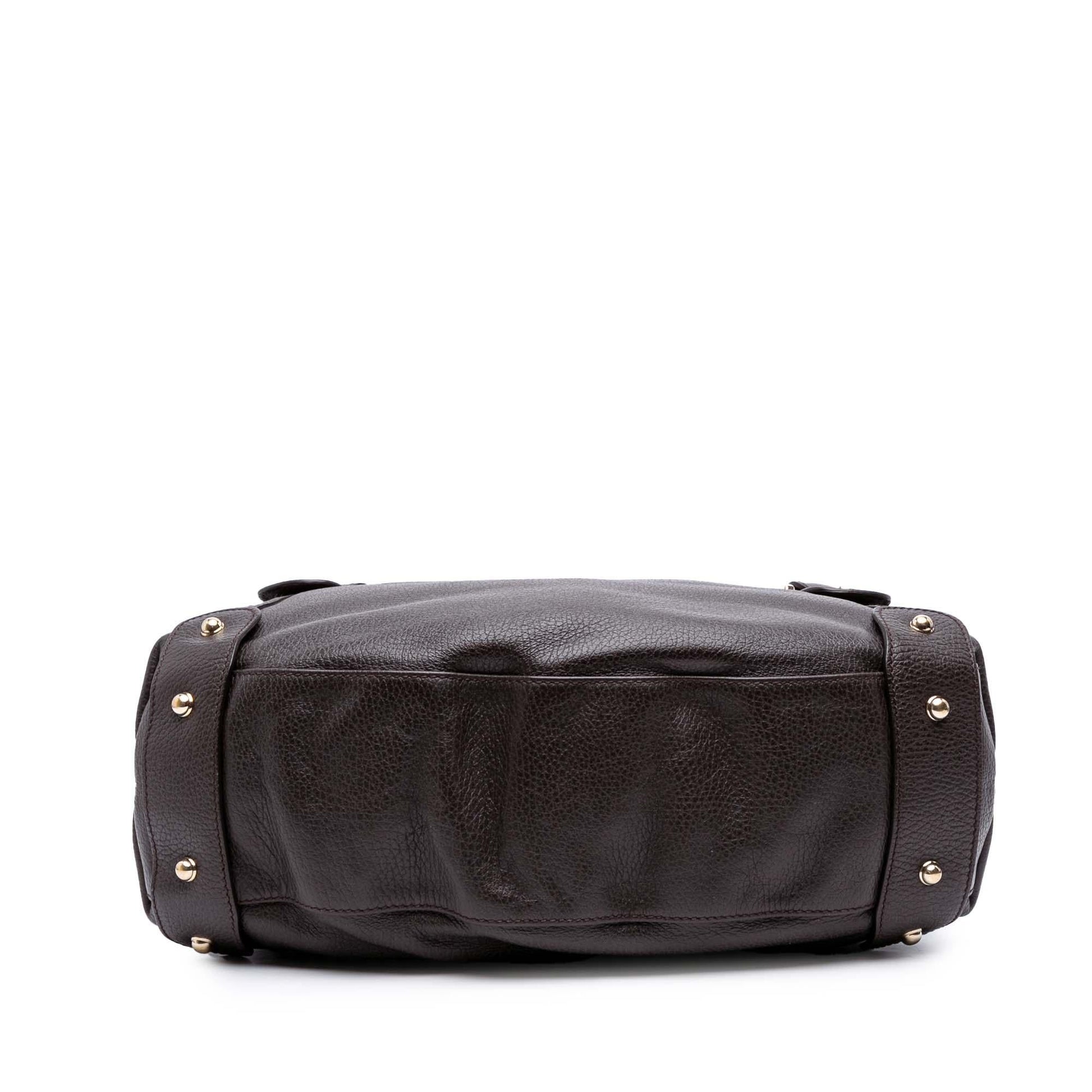 Gucci Horsebit Pelham Leather Calf Brown Shoulder Bag