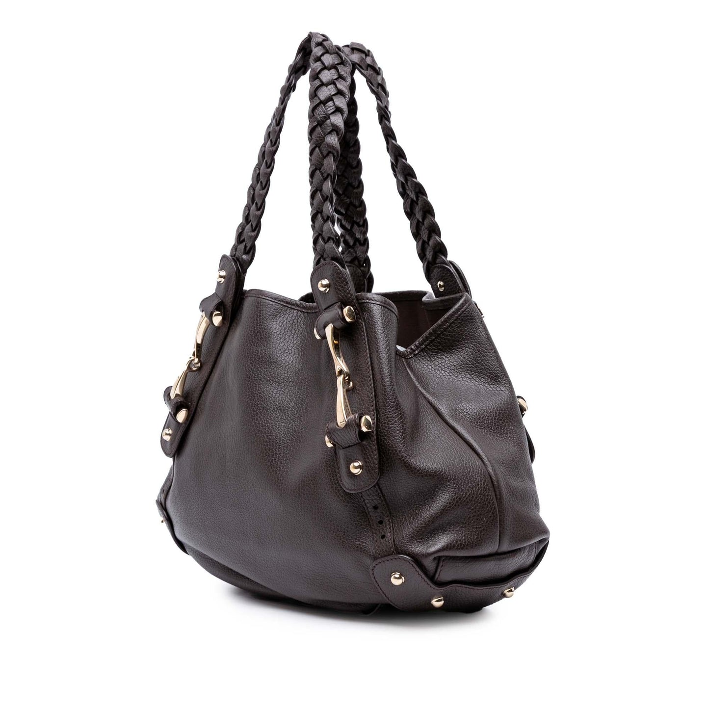 Gucci Horsebit Pelham Leather Calf Brown Shoulder Bag