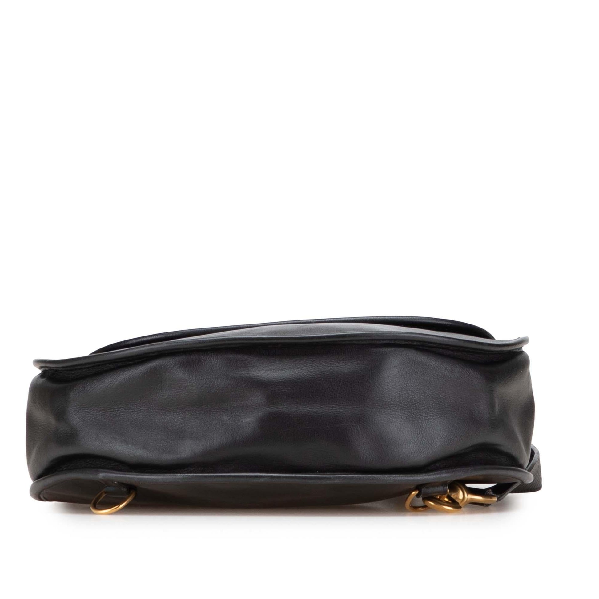 Gucci Horsebit Sling Leather Calf Black Crossbody Bag
