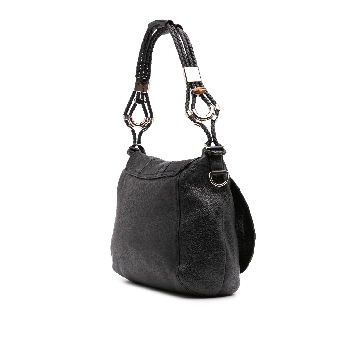 Gucci Horsebit Techno Leather Calf Black Satchel Bag