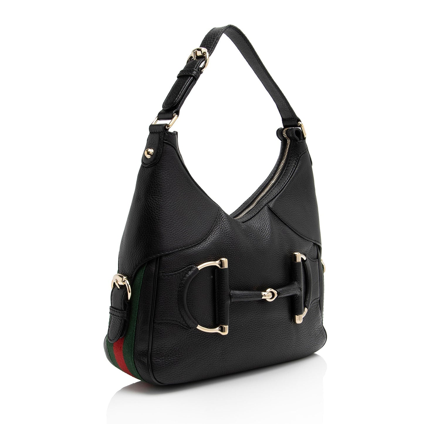 Gucci Web Heritage Horsebit SHF-yRvuke Leather Nylon Blue Large Shoulder Bag